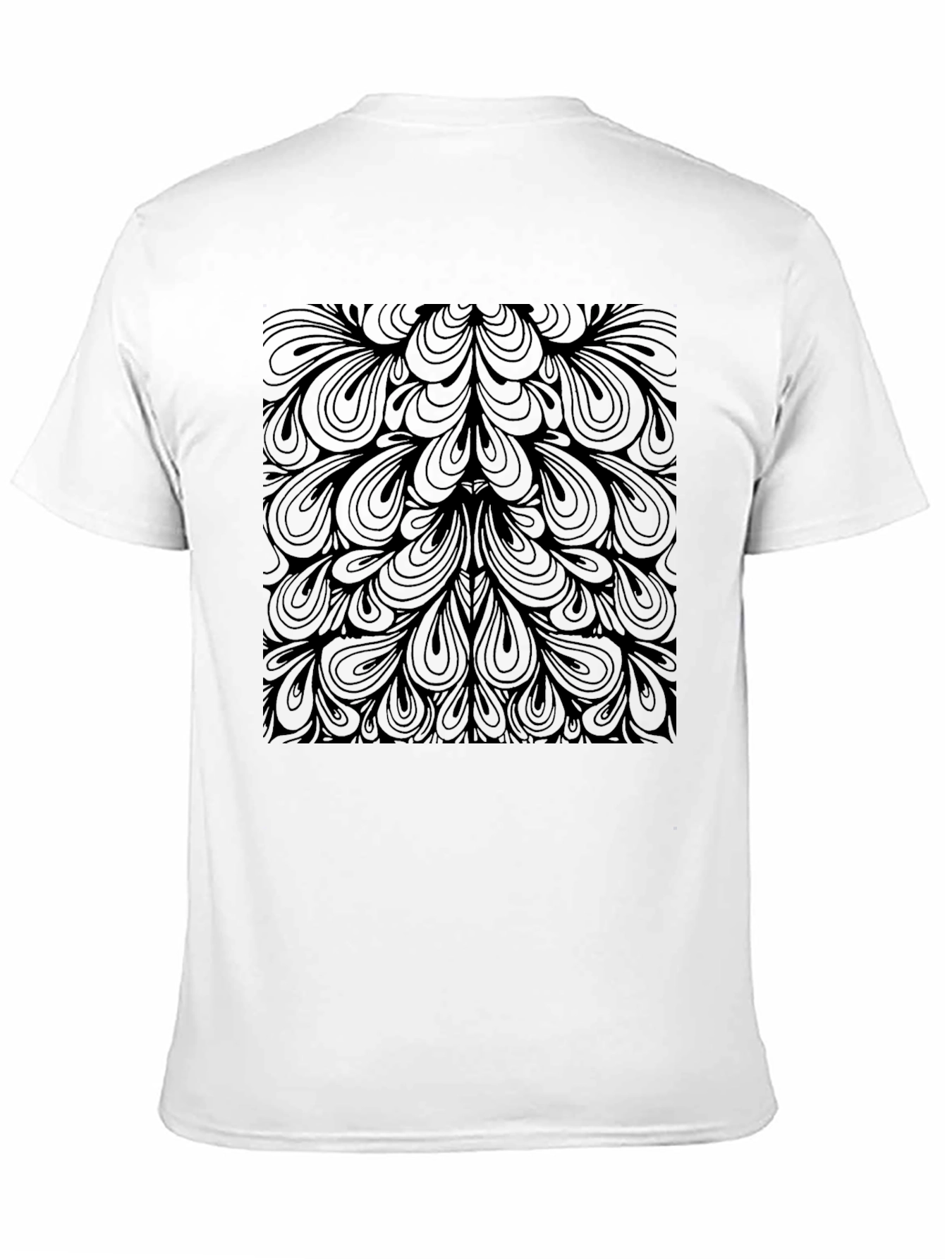 Abstract Pattern Graphic Tee - Black Cotton Blend