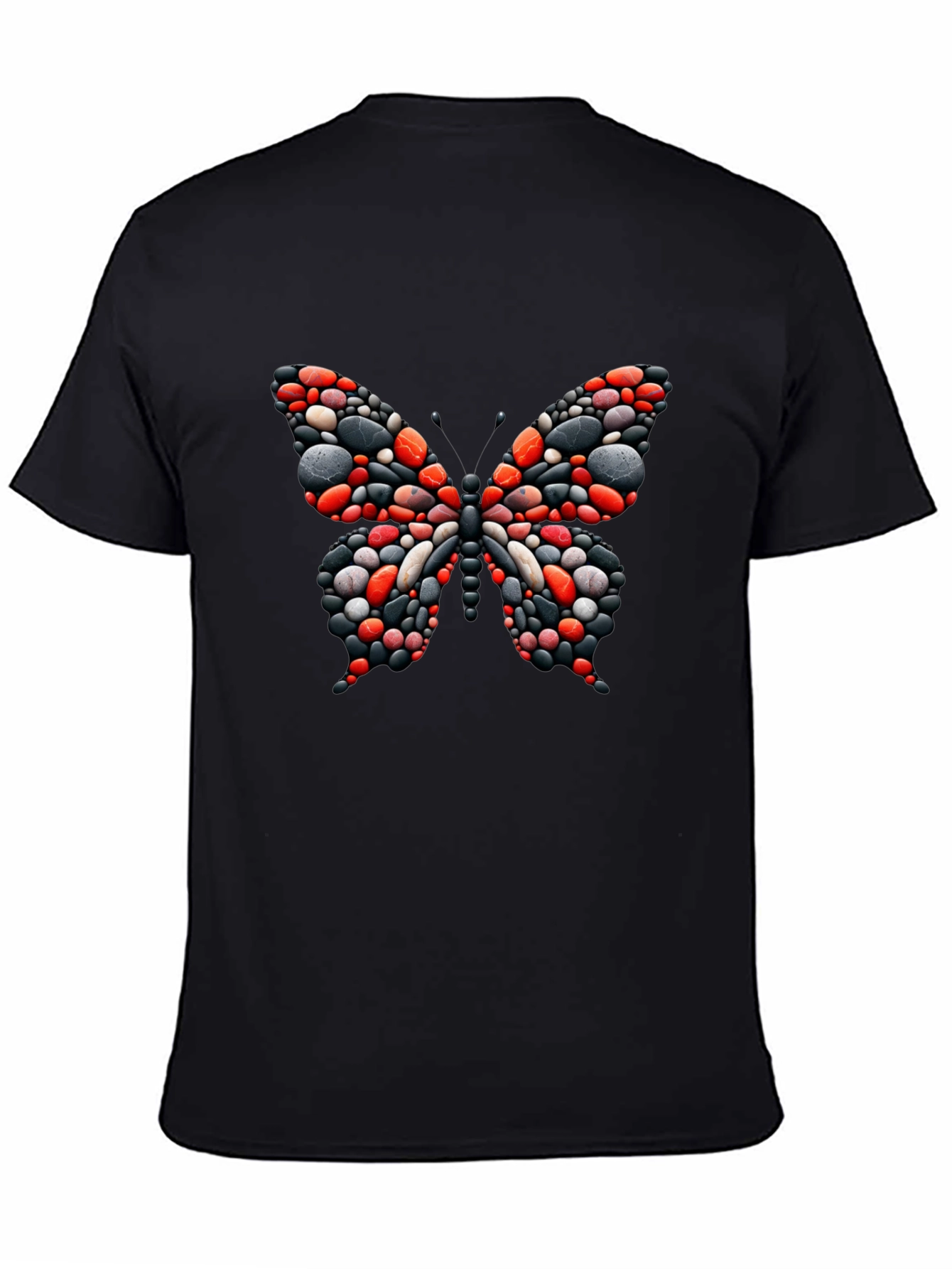 Butterfly Stone Art Black T-Shirt