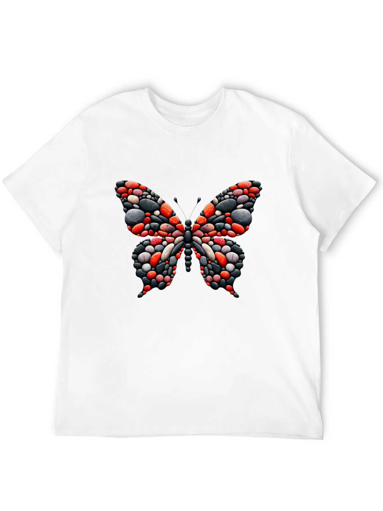 Butterfly Stone Art Black T-Shirt