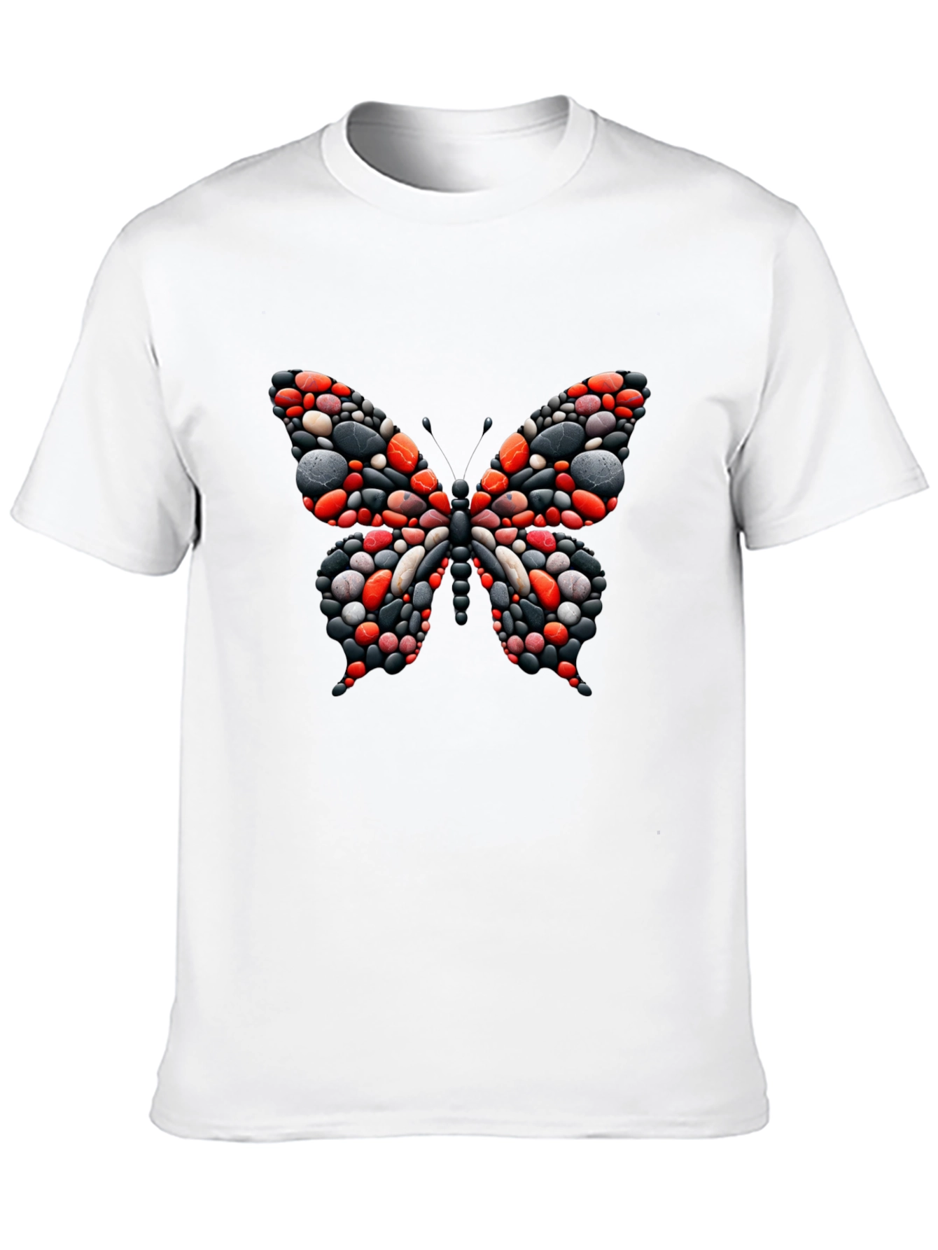 Butterfly Stone Art Black T-Shirt