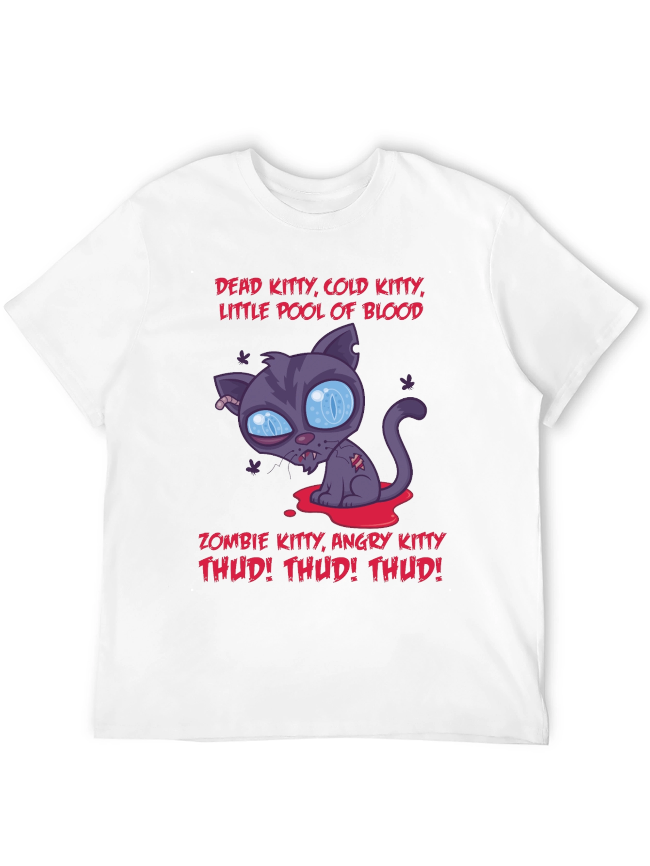 Zombie Kitty Graphic T-Shirt - Halloween