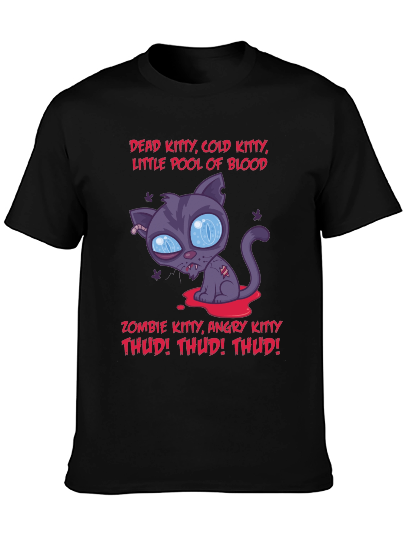 Zombie Kitty Graphic T-Shirt - Halloween