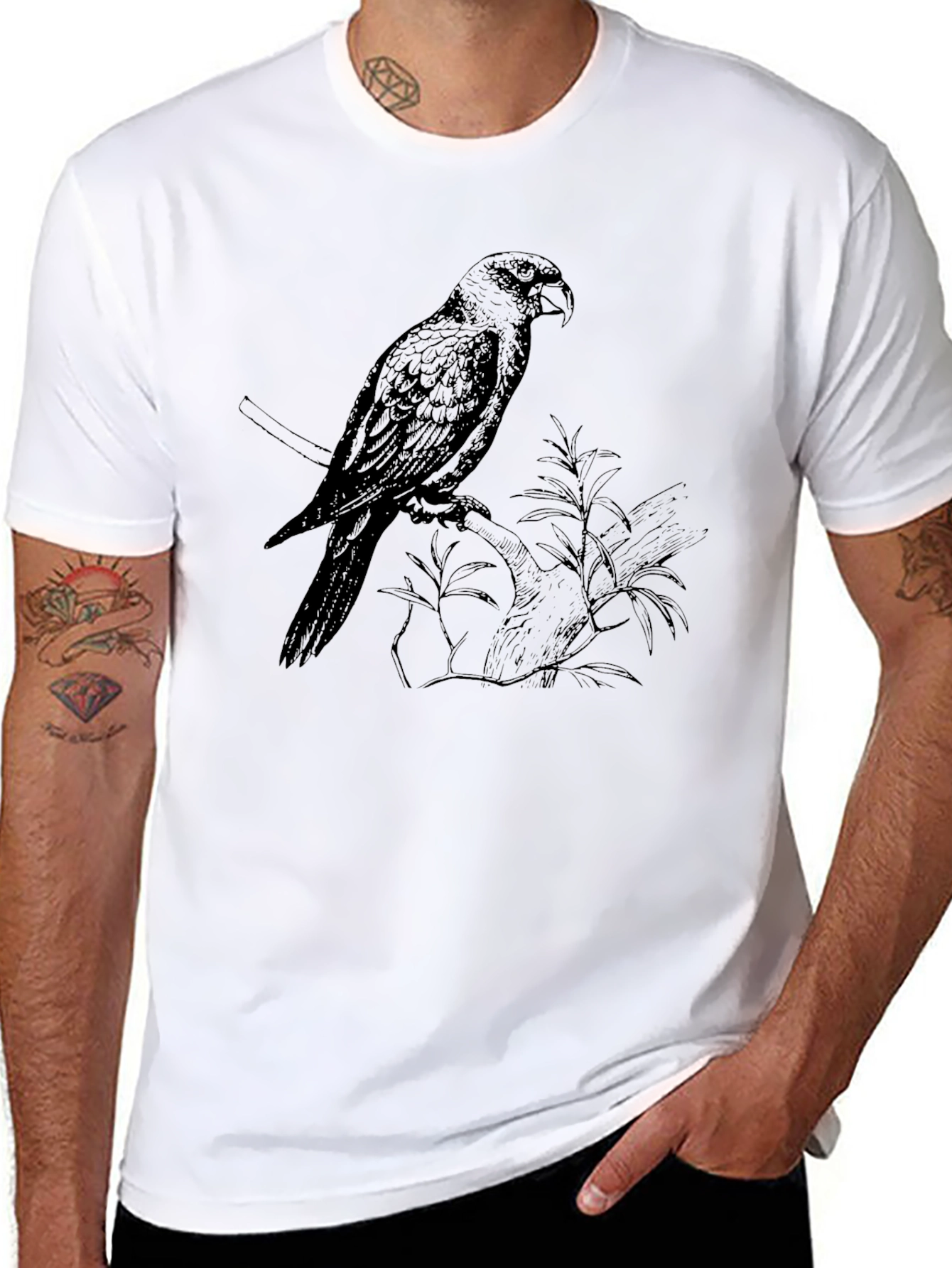 Parrot Graphic Tee - Stylish Bird Print T-Shirt