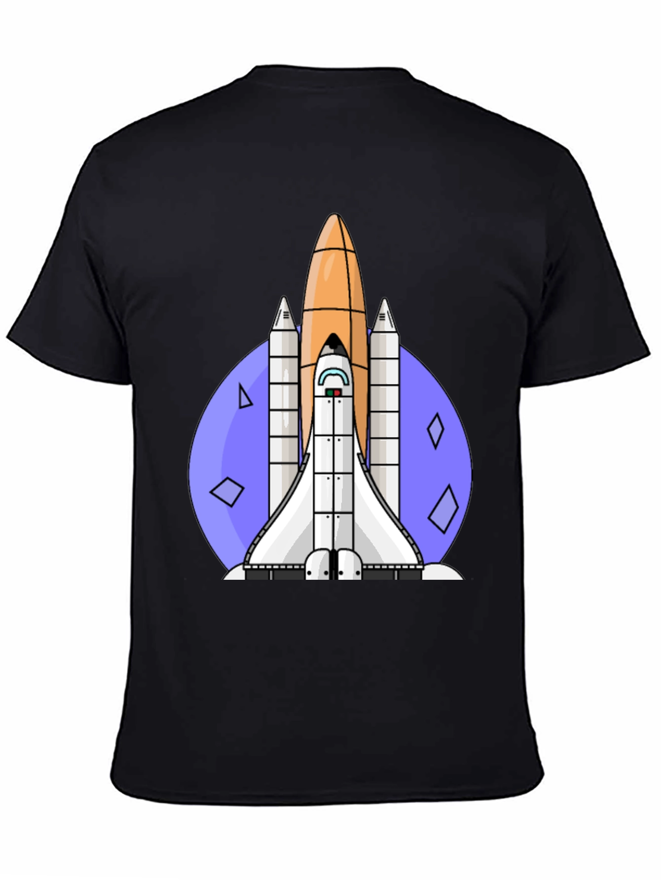 Space Shuttle Graphic Tee - Retro Style Black T-Shirt