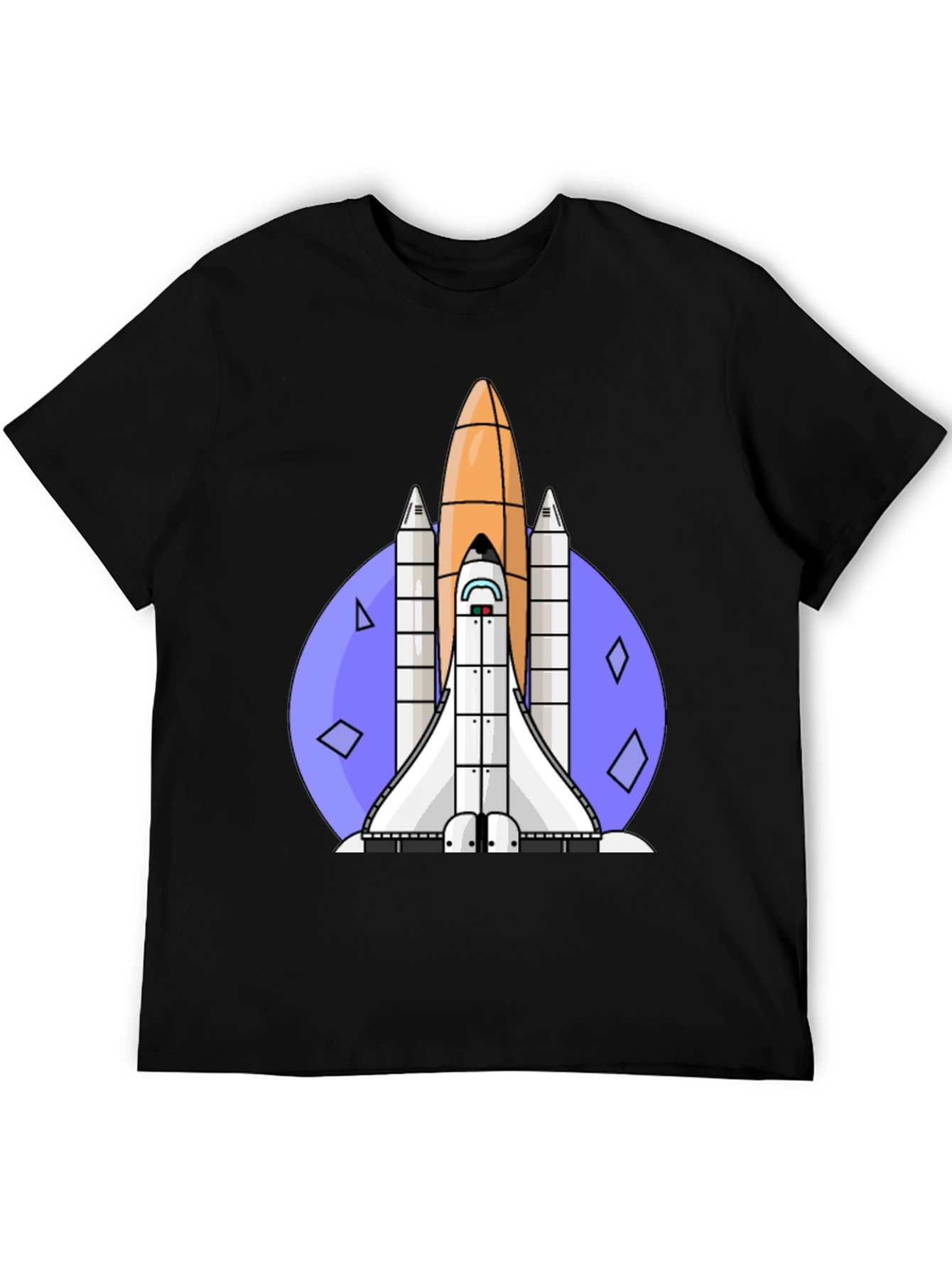 Space Shuttle Graphic Tee - Retro Style Black T-Shirt