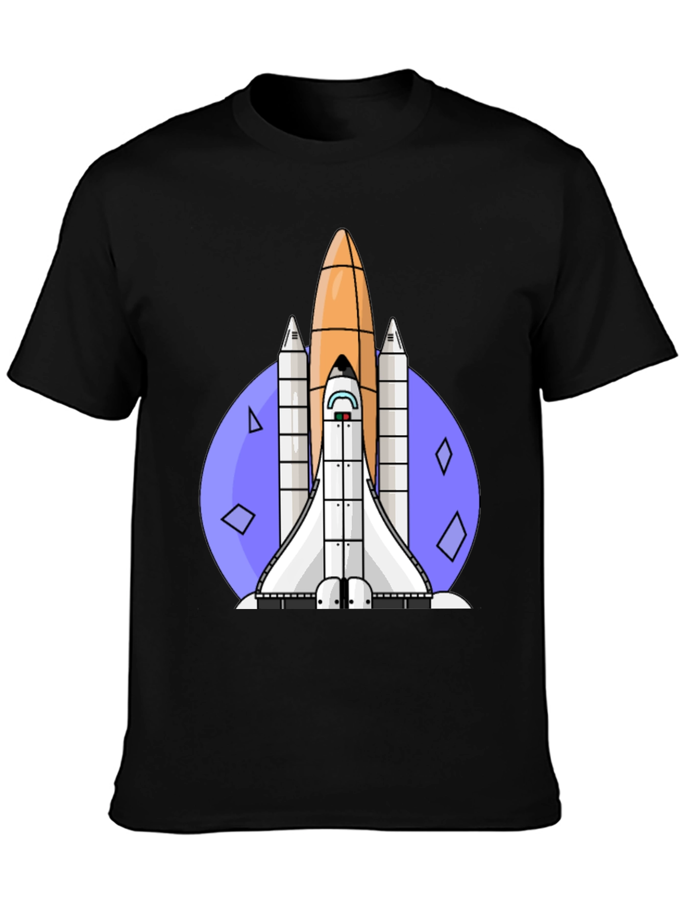 Space Shuttle Graphic Tee - Retro Style Black T-Shirt