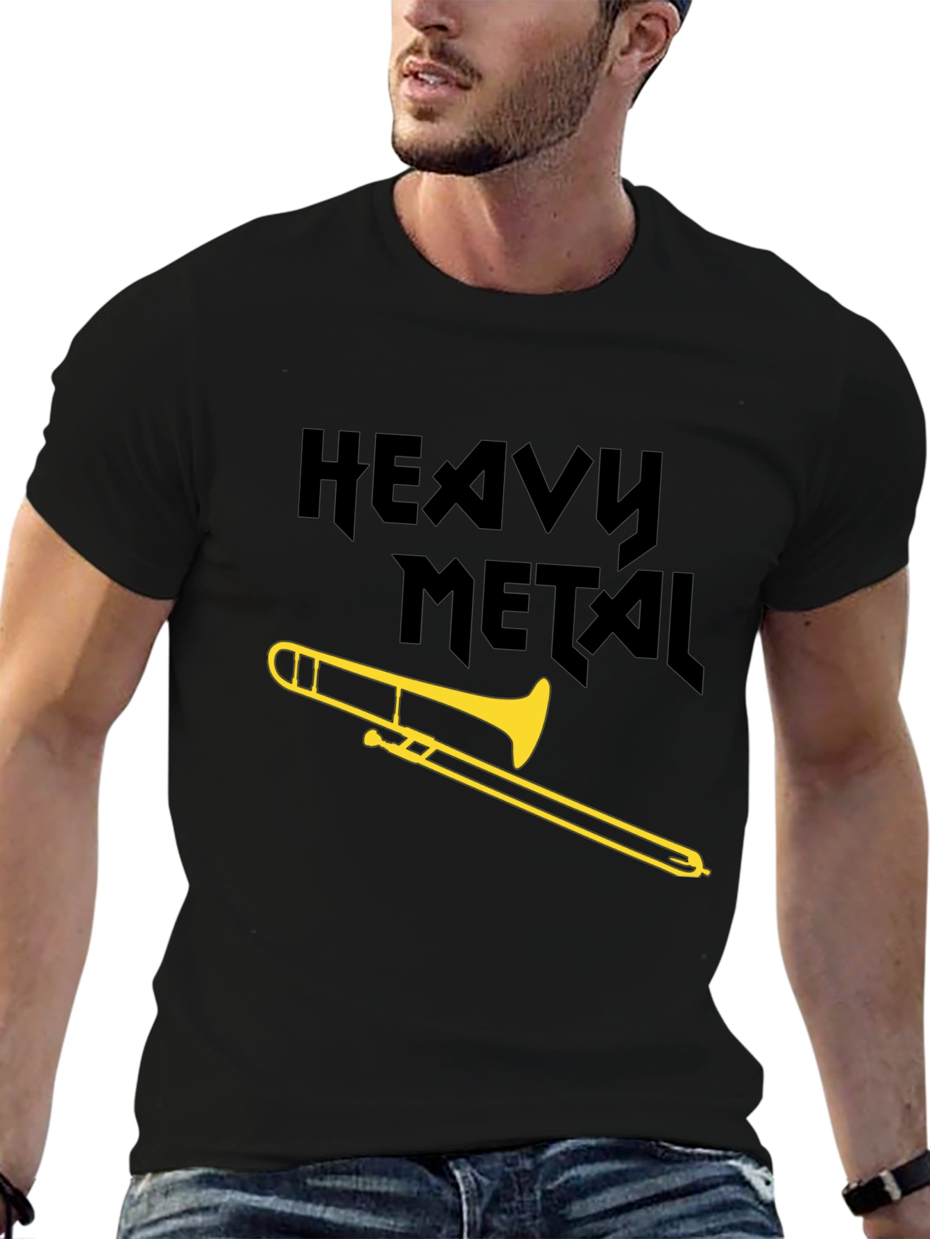 Heavy Metal Trombone Black Graphic Tee