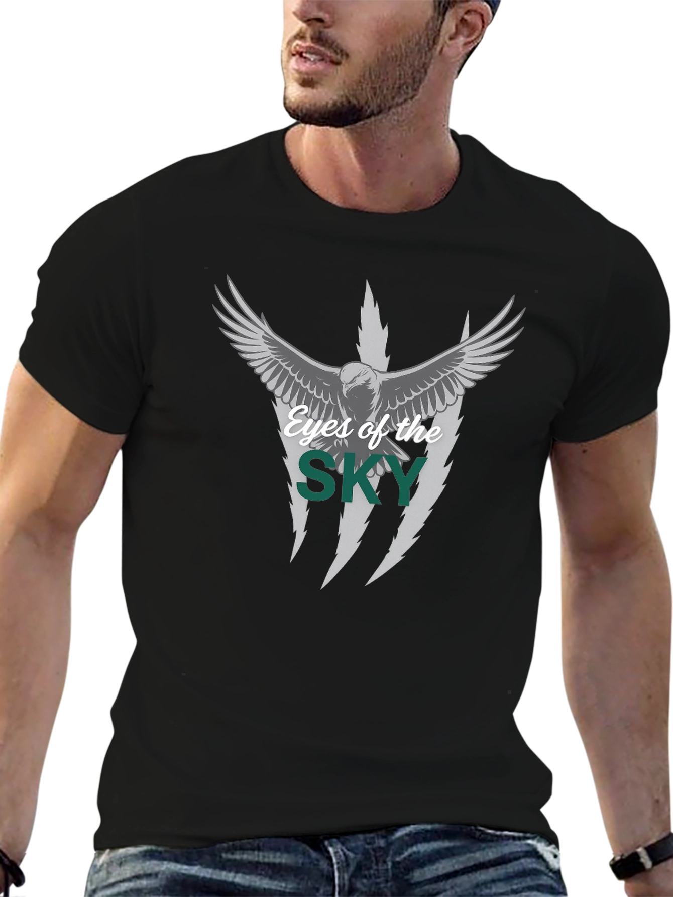 Eyes of the Sky Black Graphic T-Shirt
