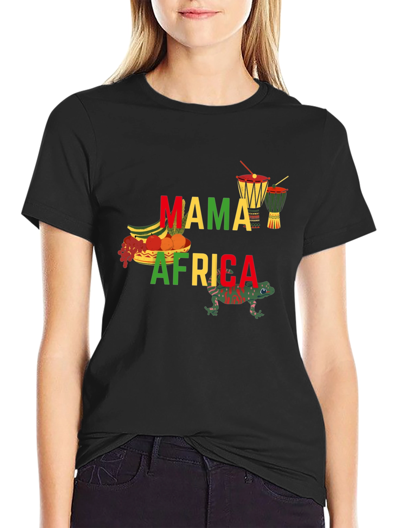 Mama Africa Black Graphic T-Shirt