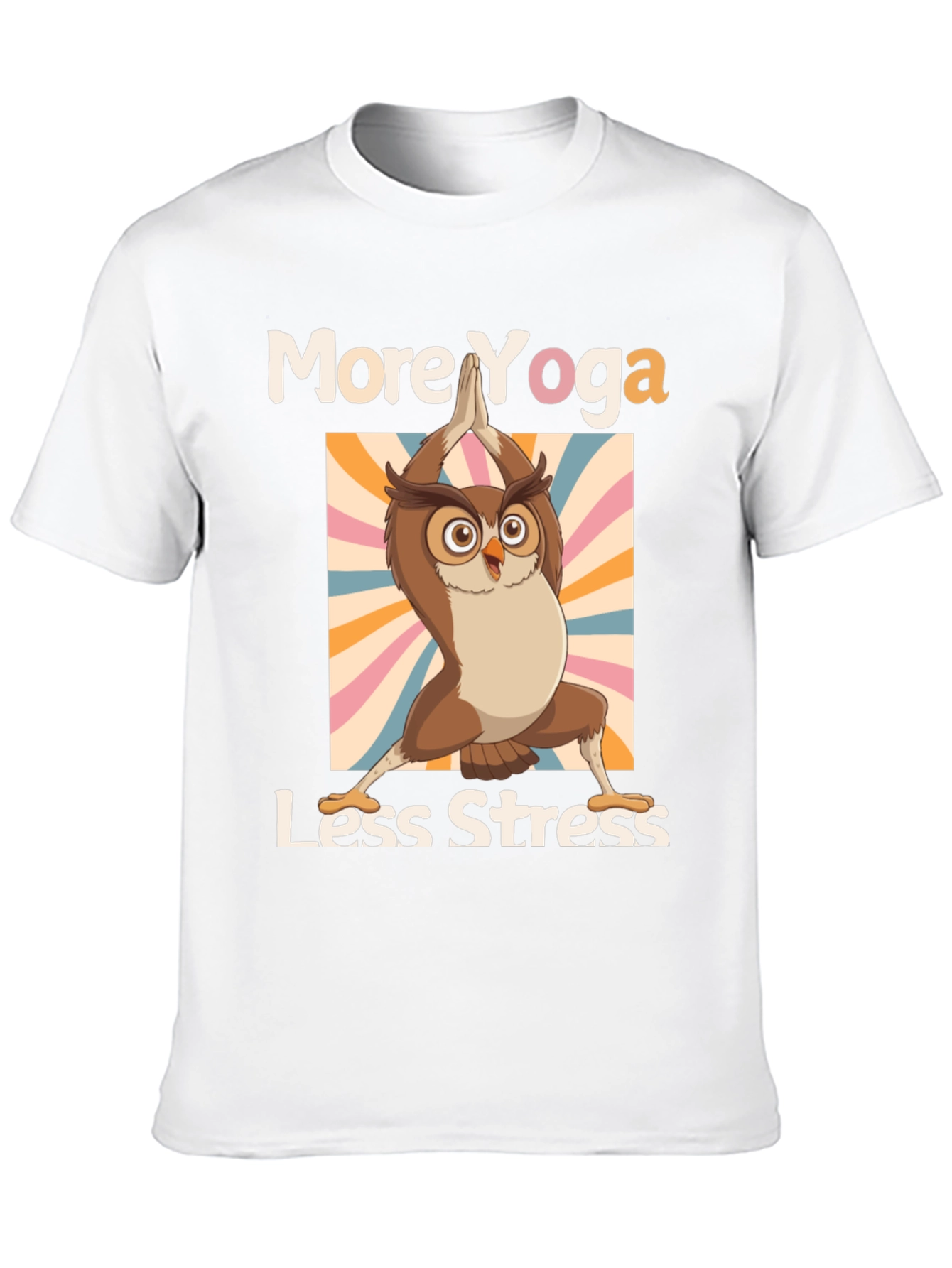 Yoga Owl T-Shirt: More Yoga Less Stress