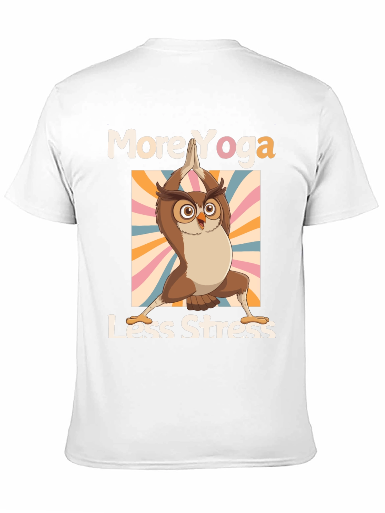Yoga Owl T-Shirt: More Yoga Less Stress