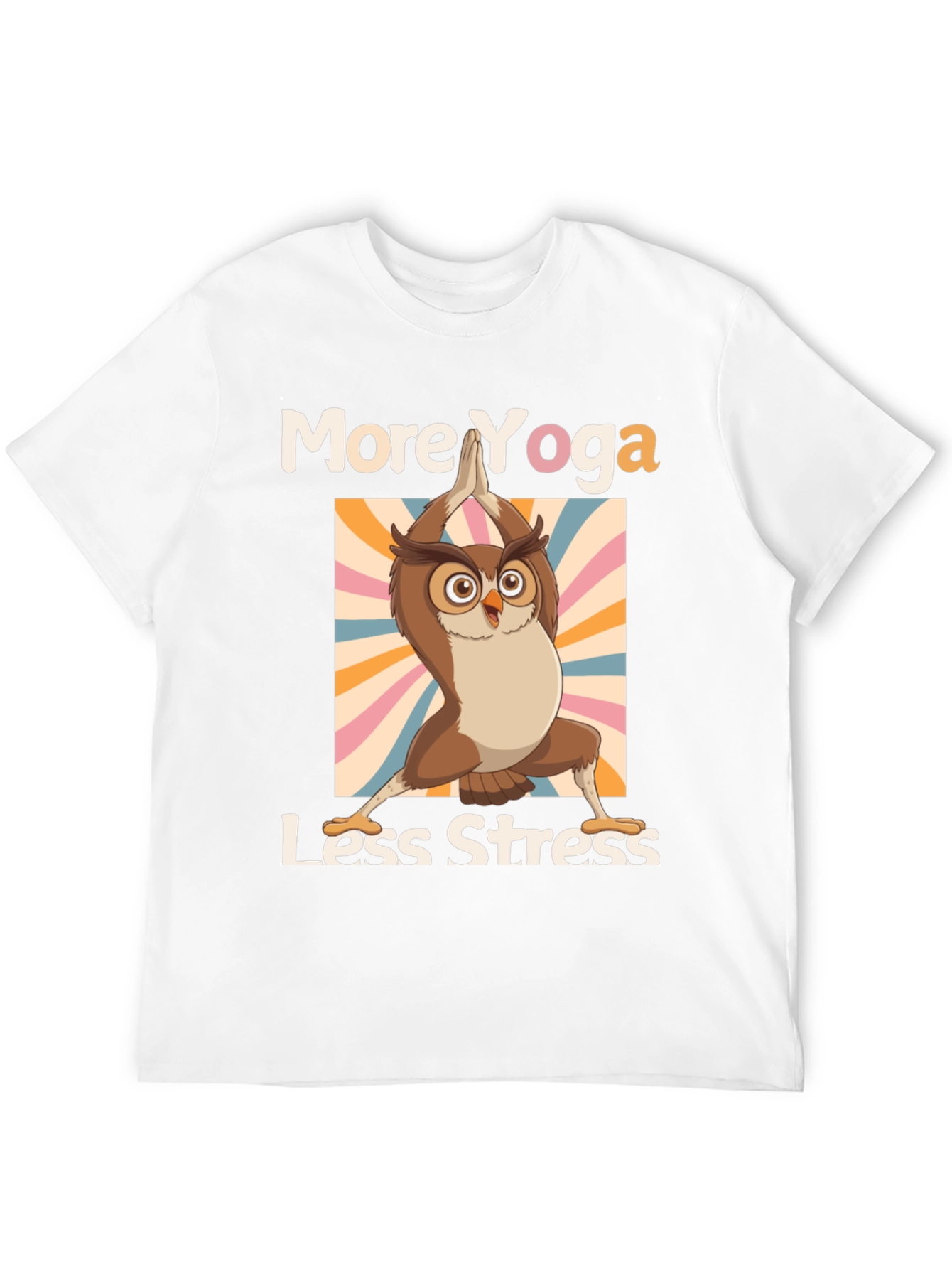 Yoga Owl T-Shirt: More Yoga Less Stress