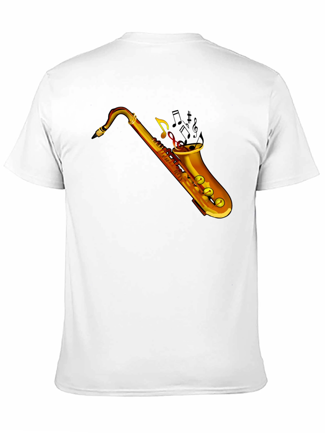 Saxophone Music Graphic Tee - Black Cotton T-Shirt
