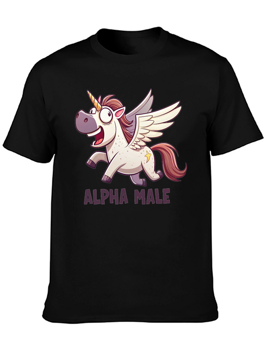 Alpha Male Unicorn T-Shirt - Black Graphic Tee