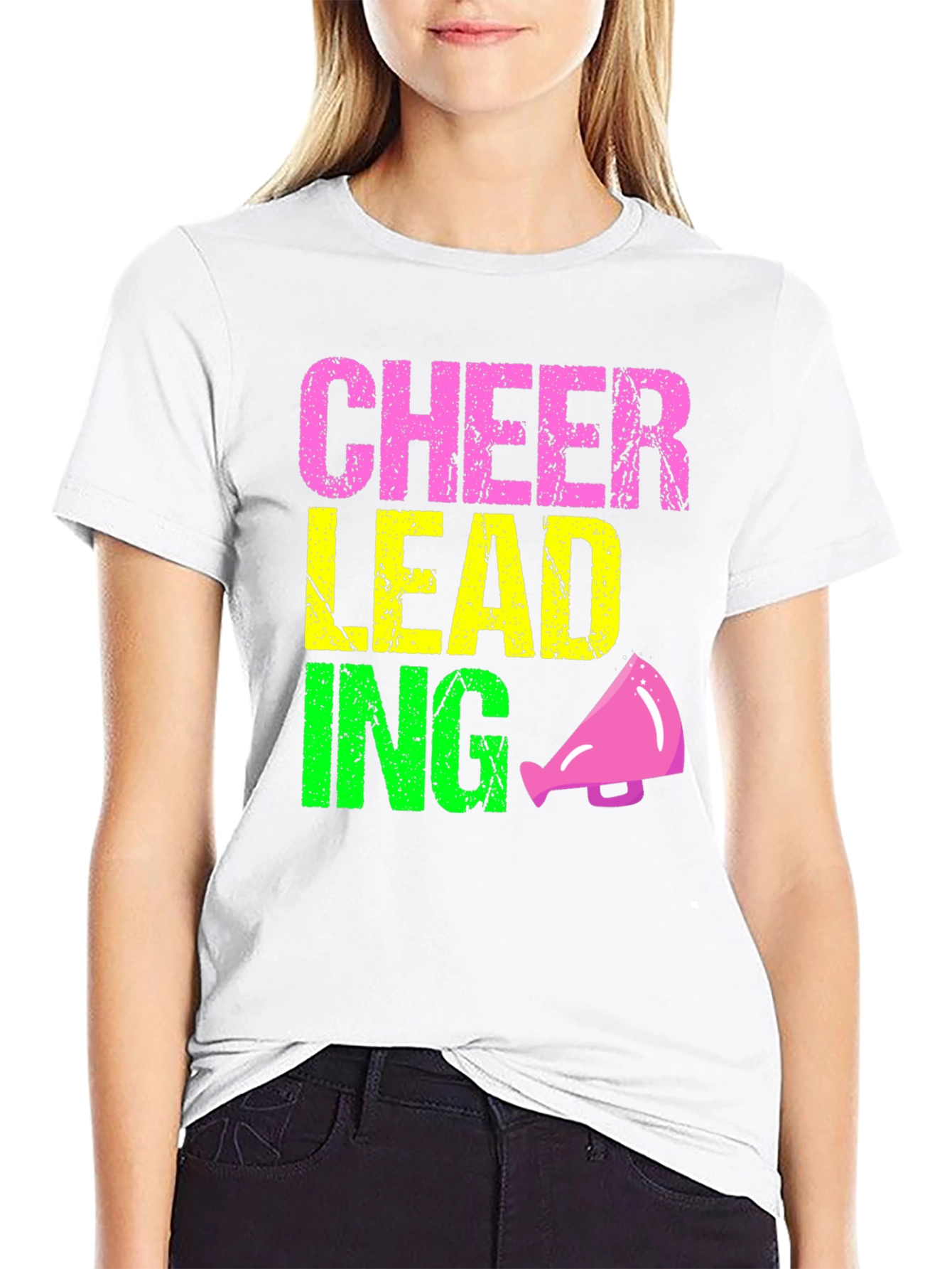 Cheerleading Graphic Tee - Black