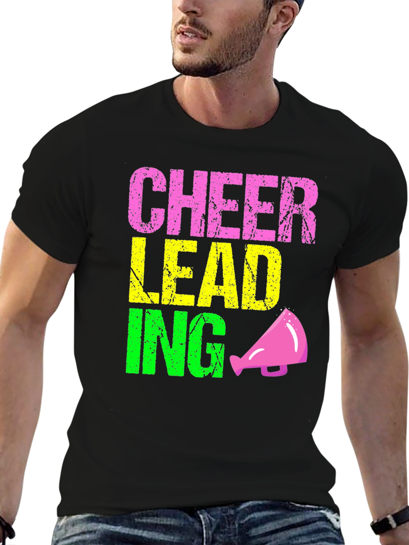 Cheerleading Graphic Tee - Black