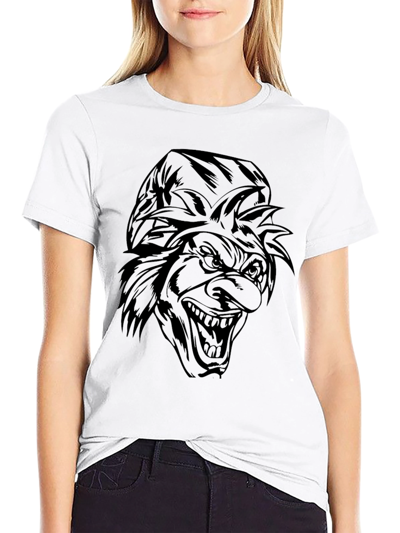 Creepy Clown Face Black T-Shirt
