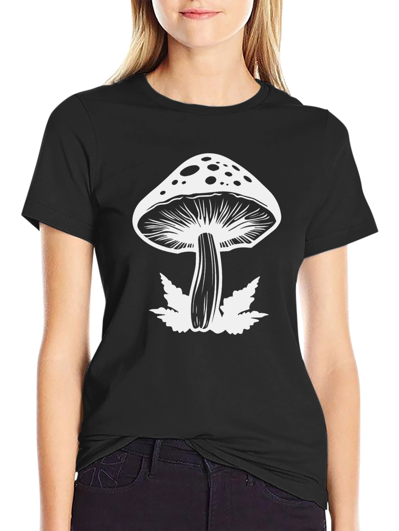 Mushroom Graphic Black T-Shirt