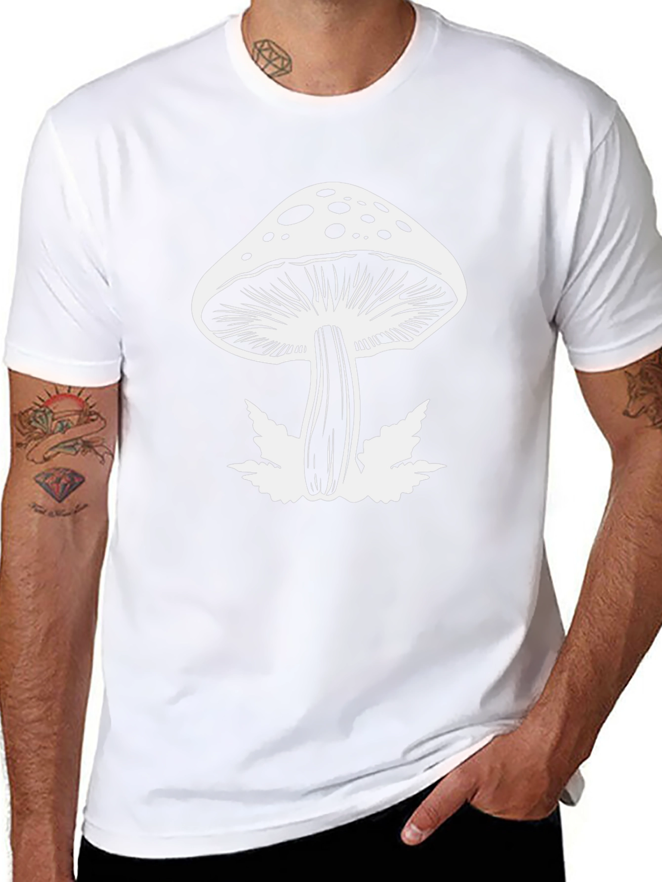 Mushroom Graphic Black T-Shirt
