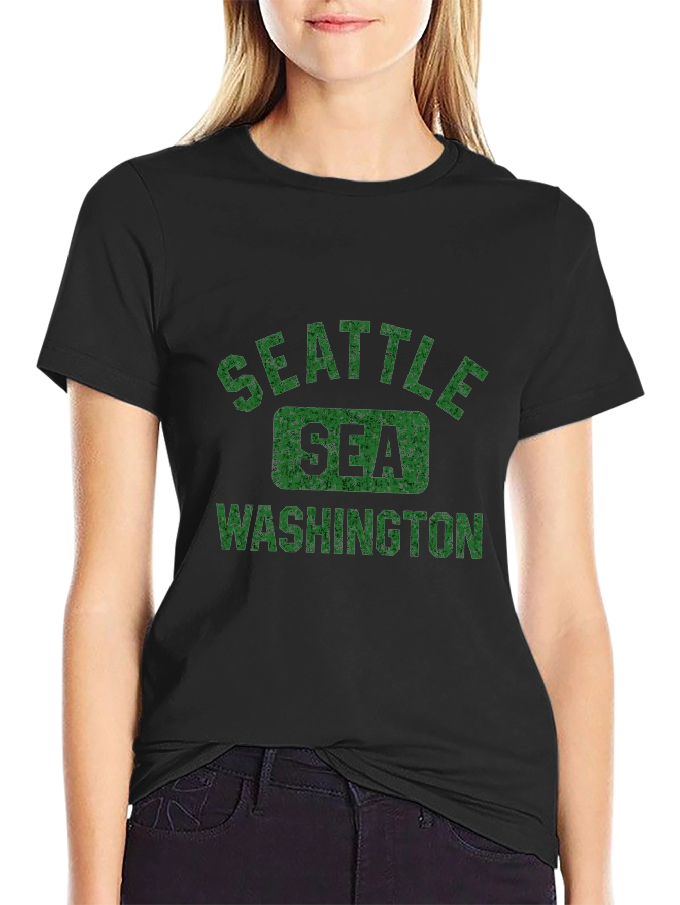 Seattle Washington Graphic Print Black T-Shirt