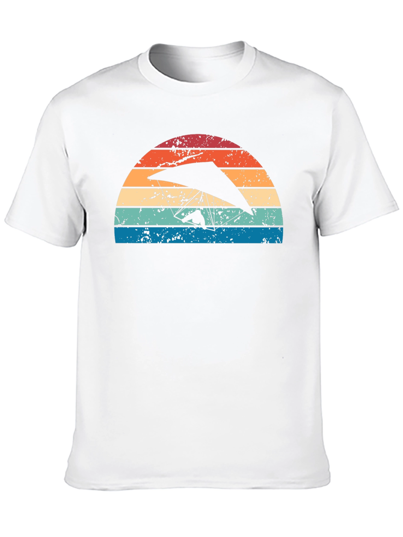 Hang Gliding Sunset Graphic Tee - Black Cotton Shirt