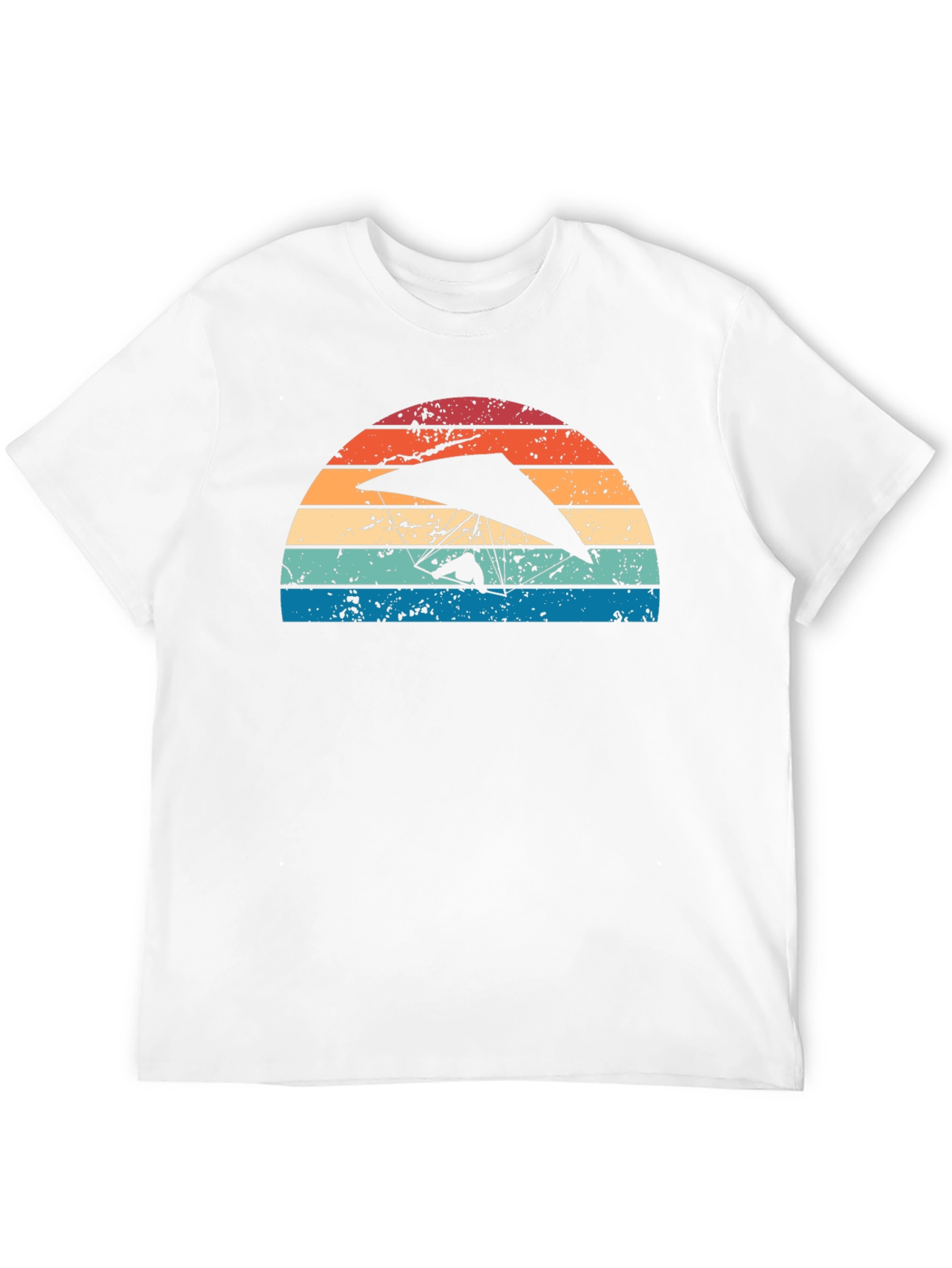 Hang Gliding Sunset Graphic Tee - Black Cotton Shirt