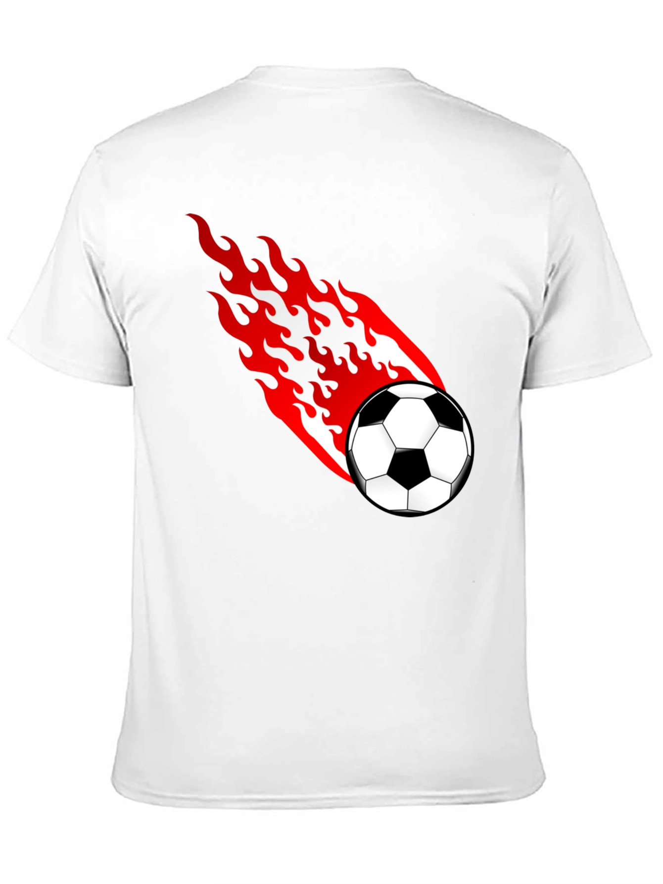 Flaming Soccer Ball Graphic T-Shirt - Black