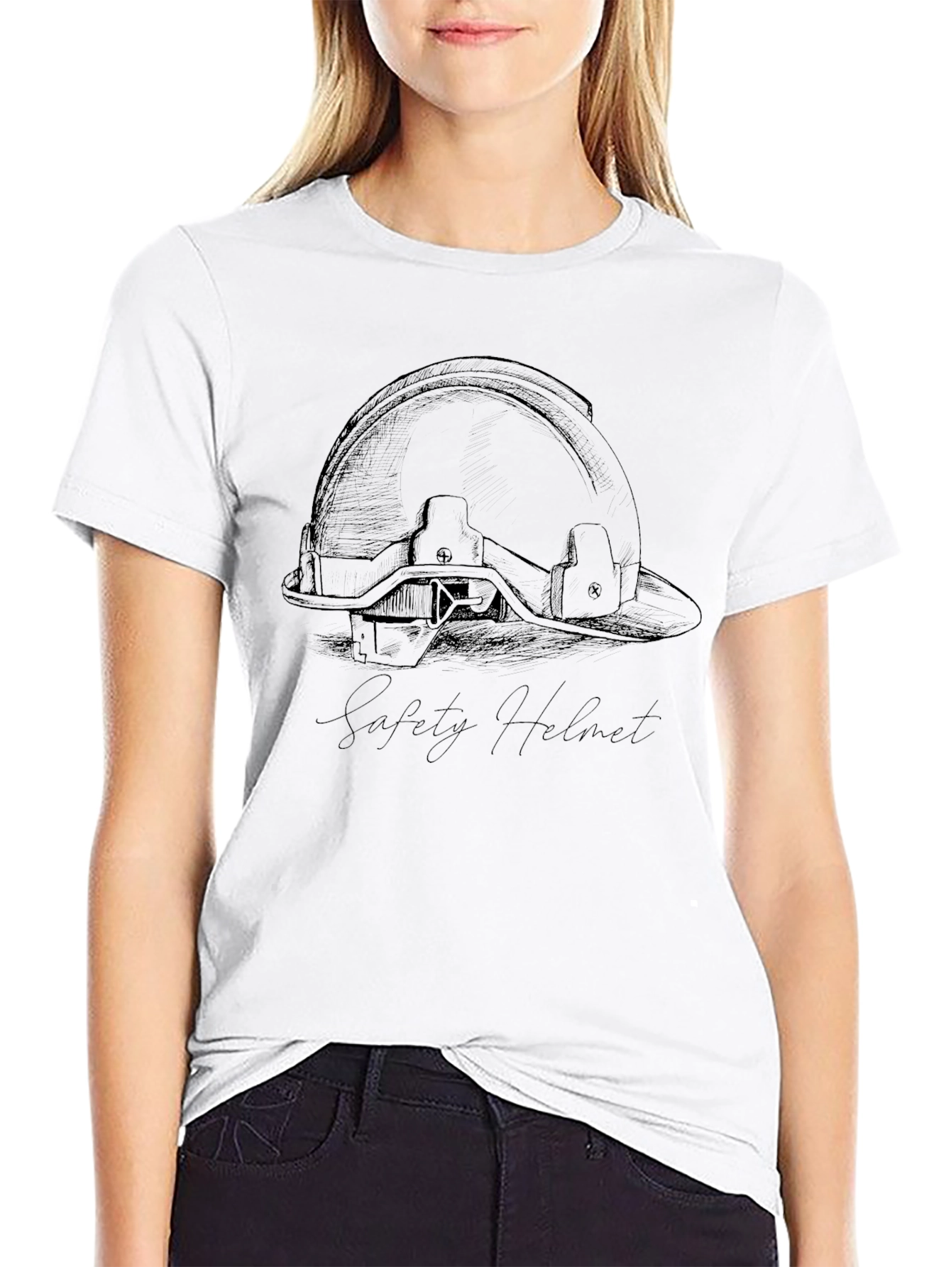 Safety Helmet Graphic Tee - Black