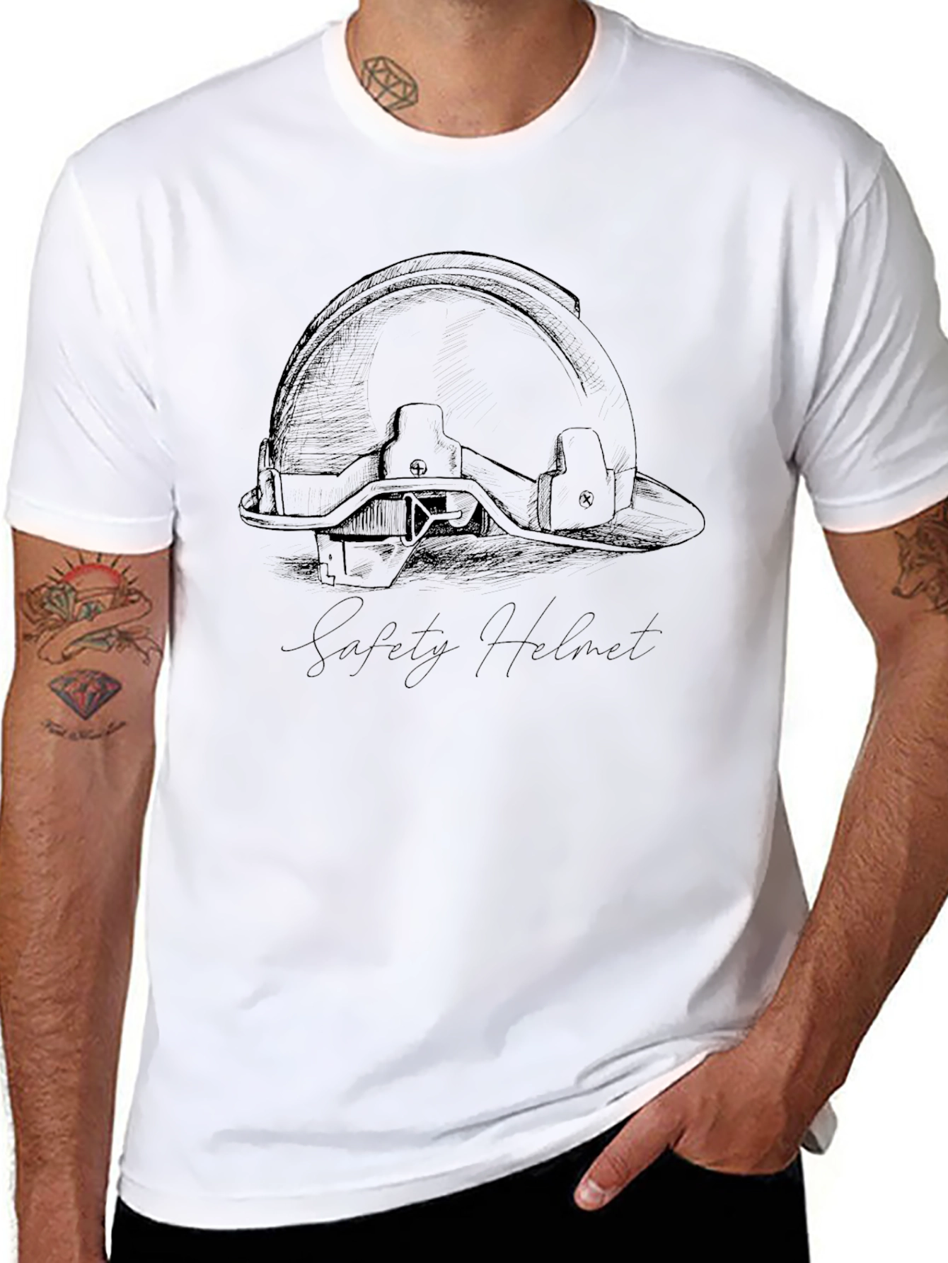 Safety Helmet Graphic Tee - Black