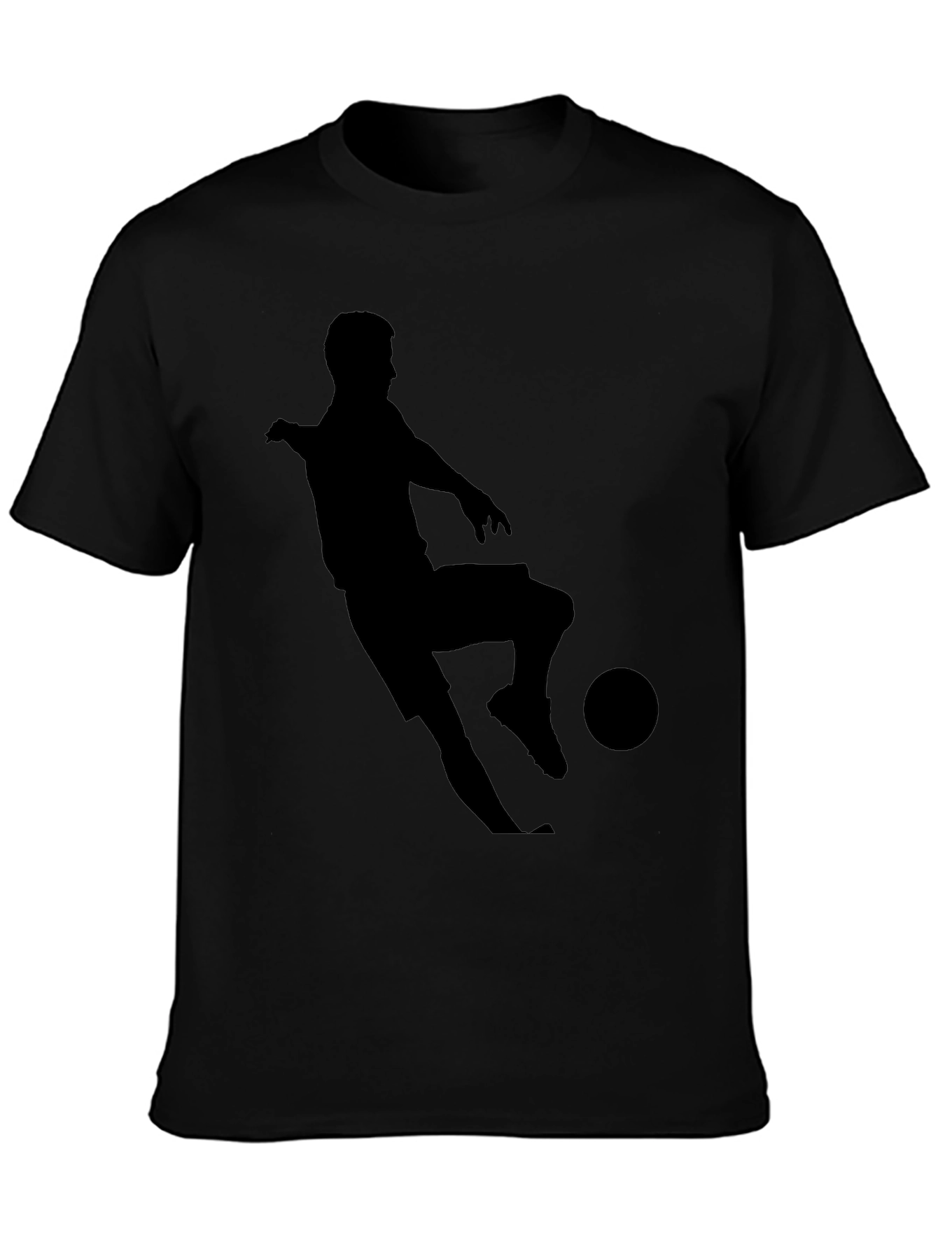Mens Black Soccer Player Graphic T-Shirt