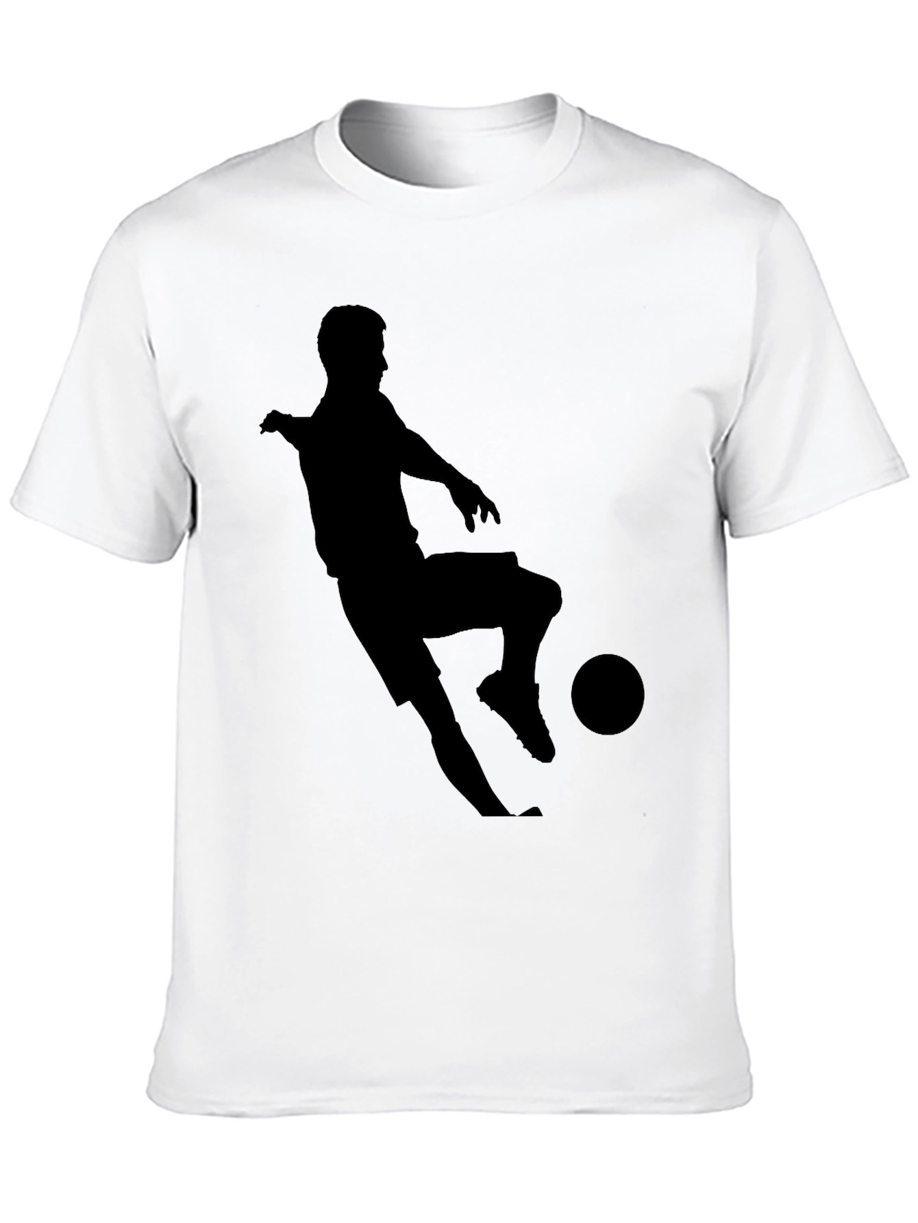 Mens Black Soccer Player Graphic T-Shirt