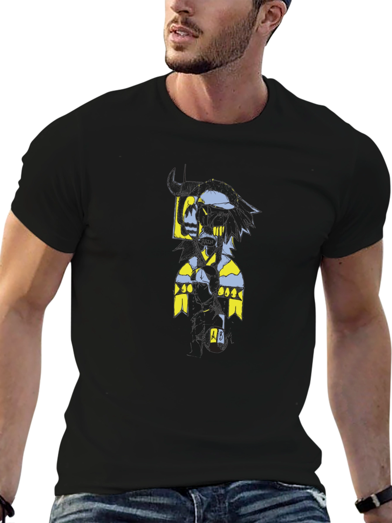 Abstract Graphic Black Tee