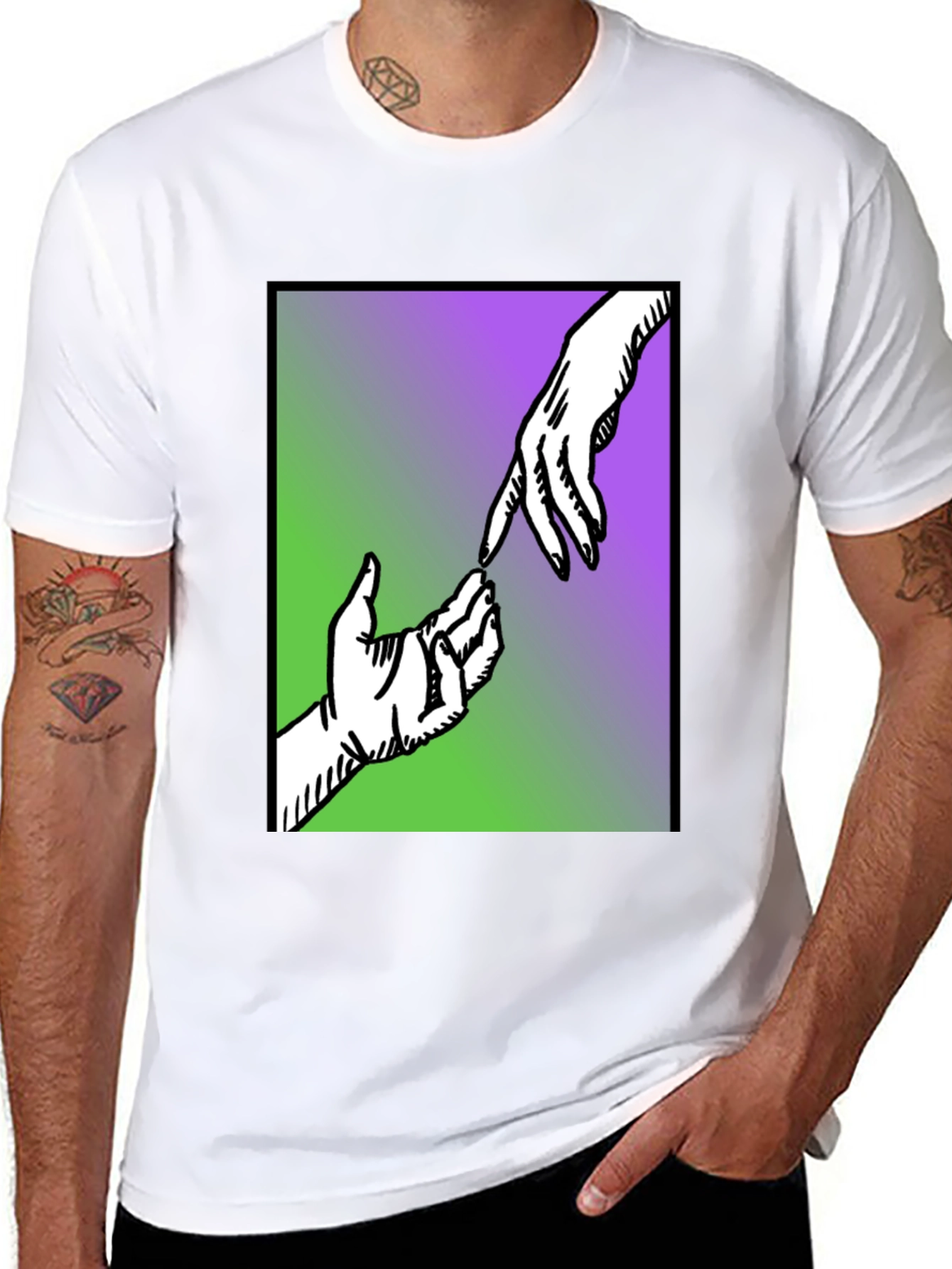 Creation of Adam Style Graphic T-Shirt - Black