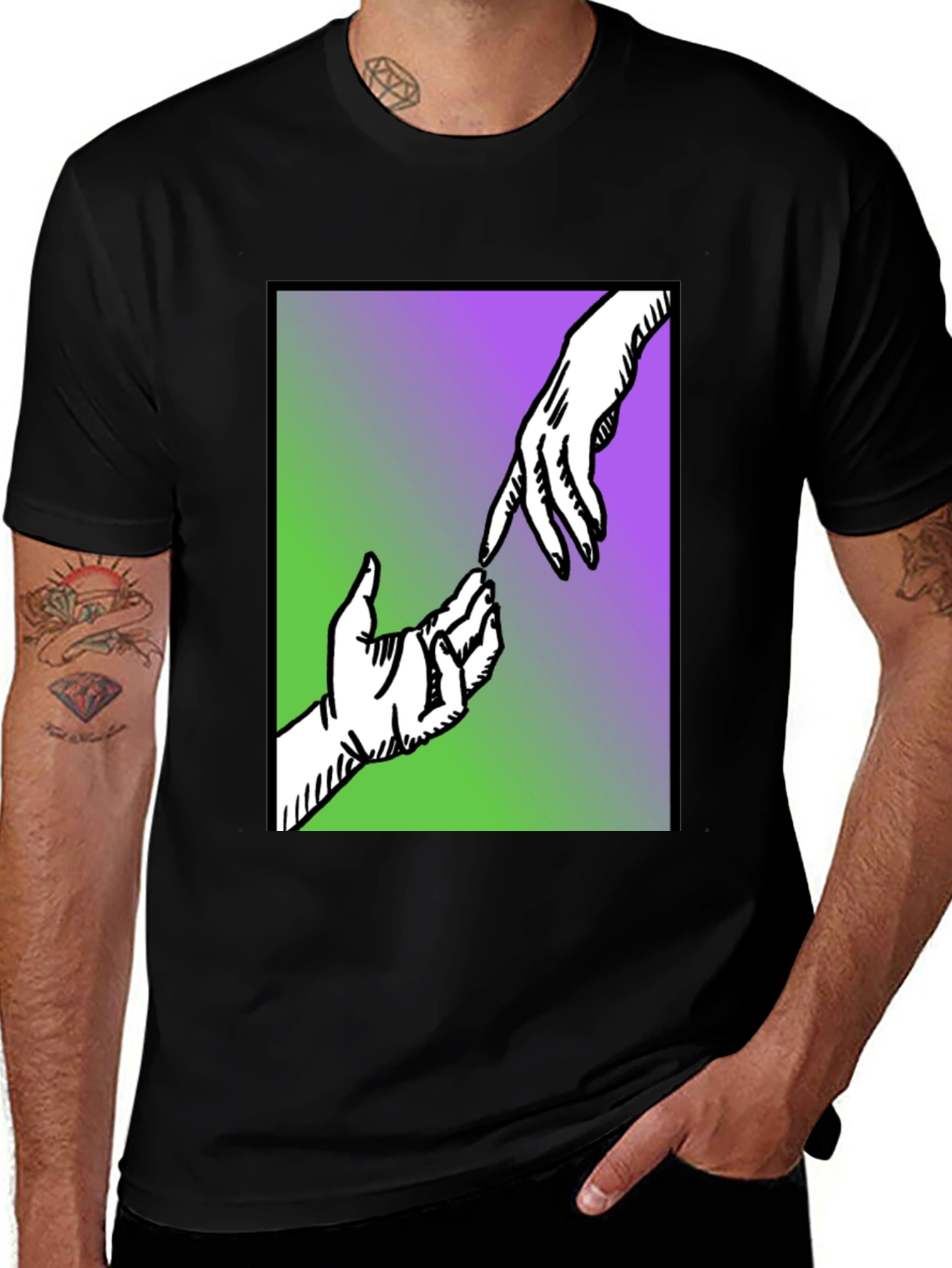 Creation of Adam Style Graphic T-Shirt - Black