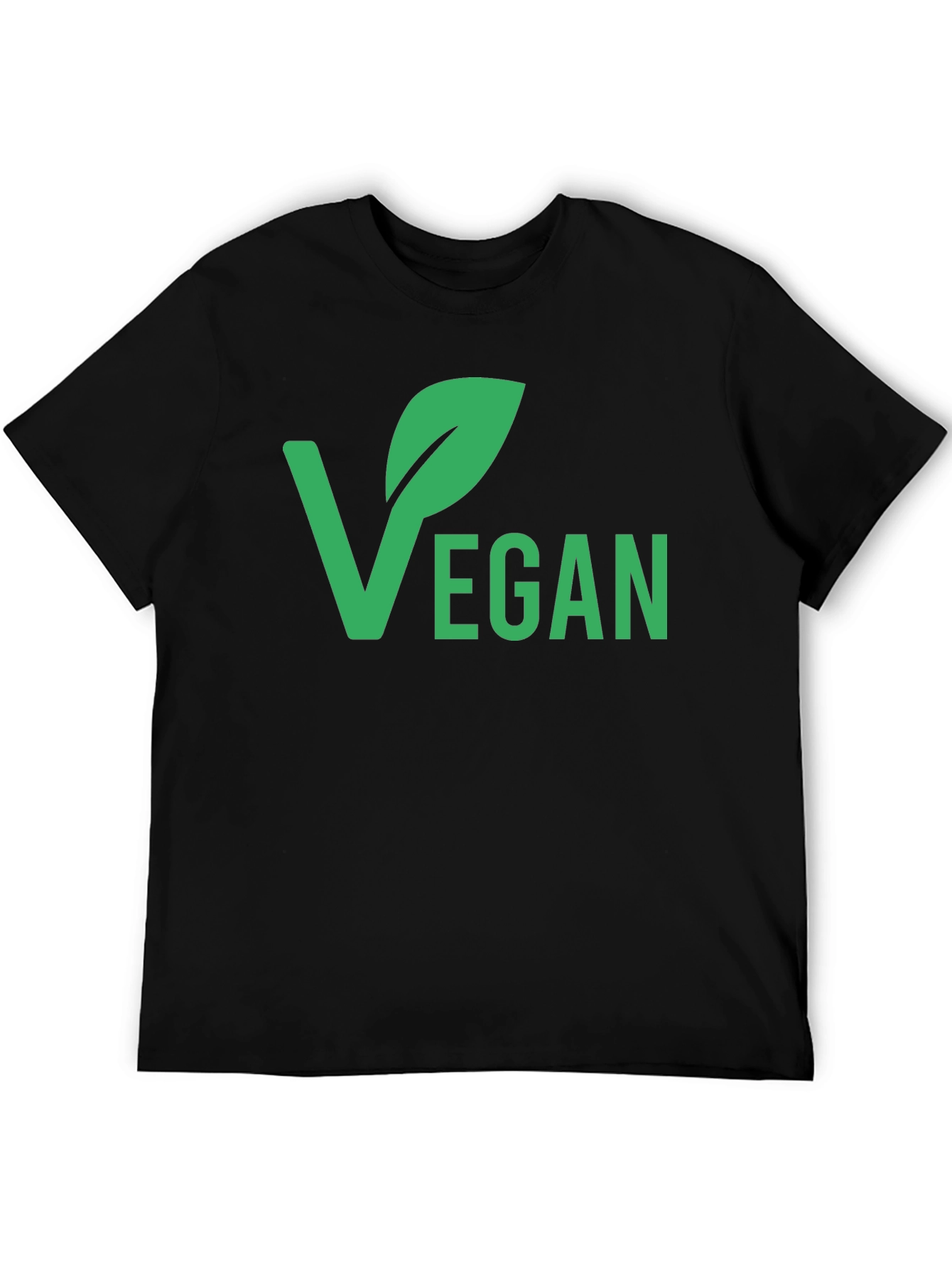 Vegan Graphic T-Shirt - Black Green Print