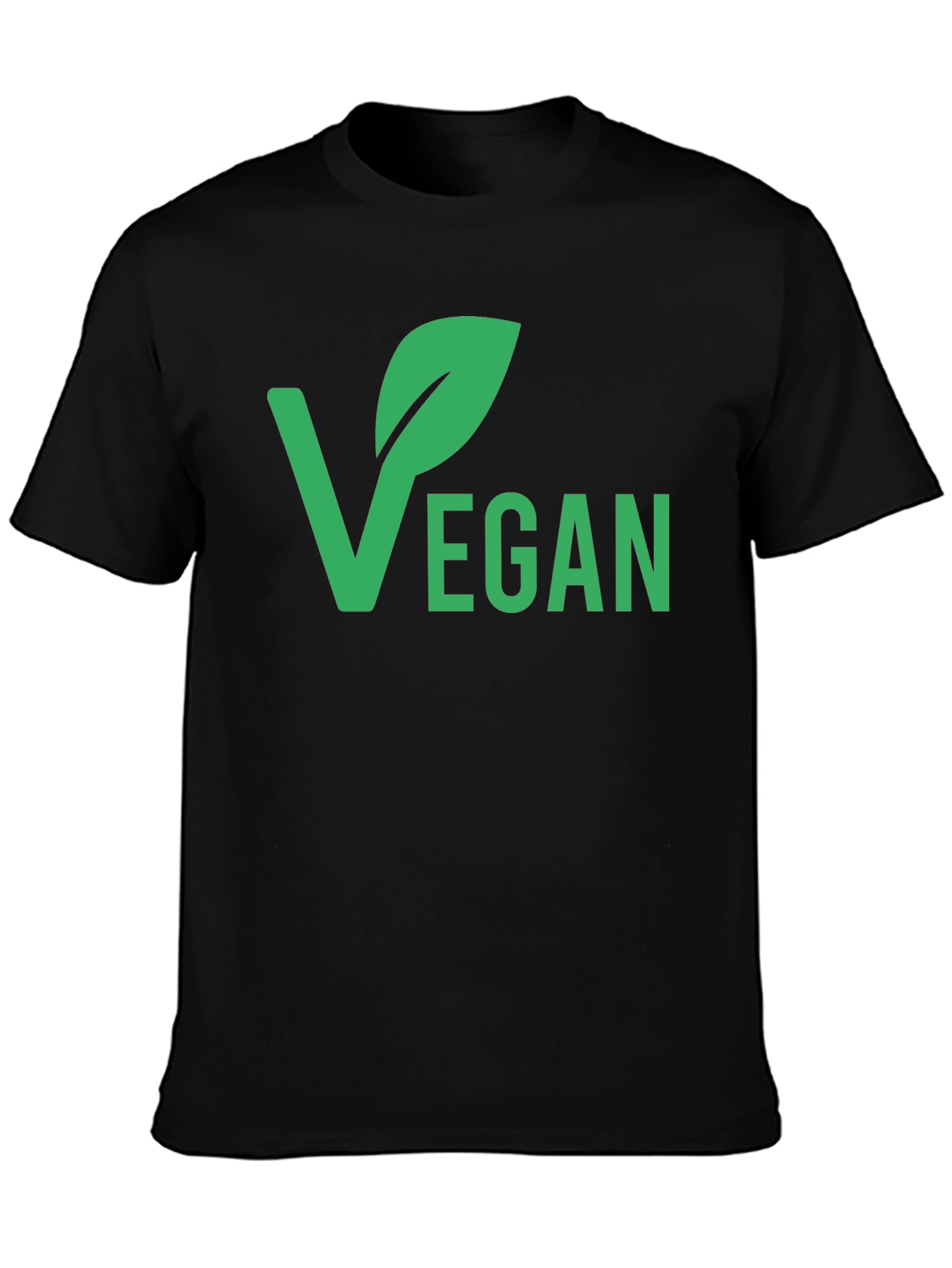 Vegan Graphic T-Shirt - Black Green Print