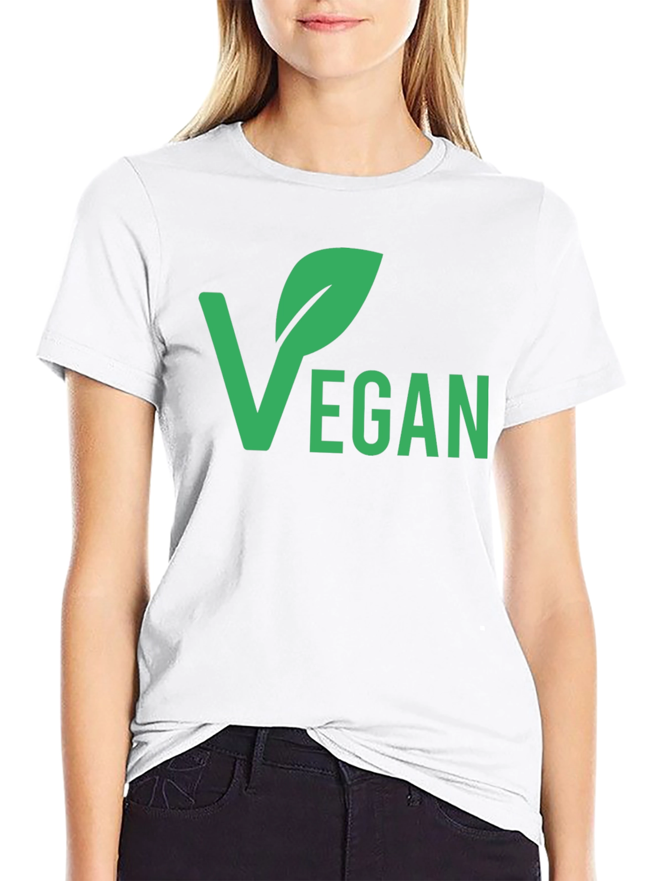 Vegan Graphic T-Shirt - Black Green Print