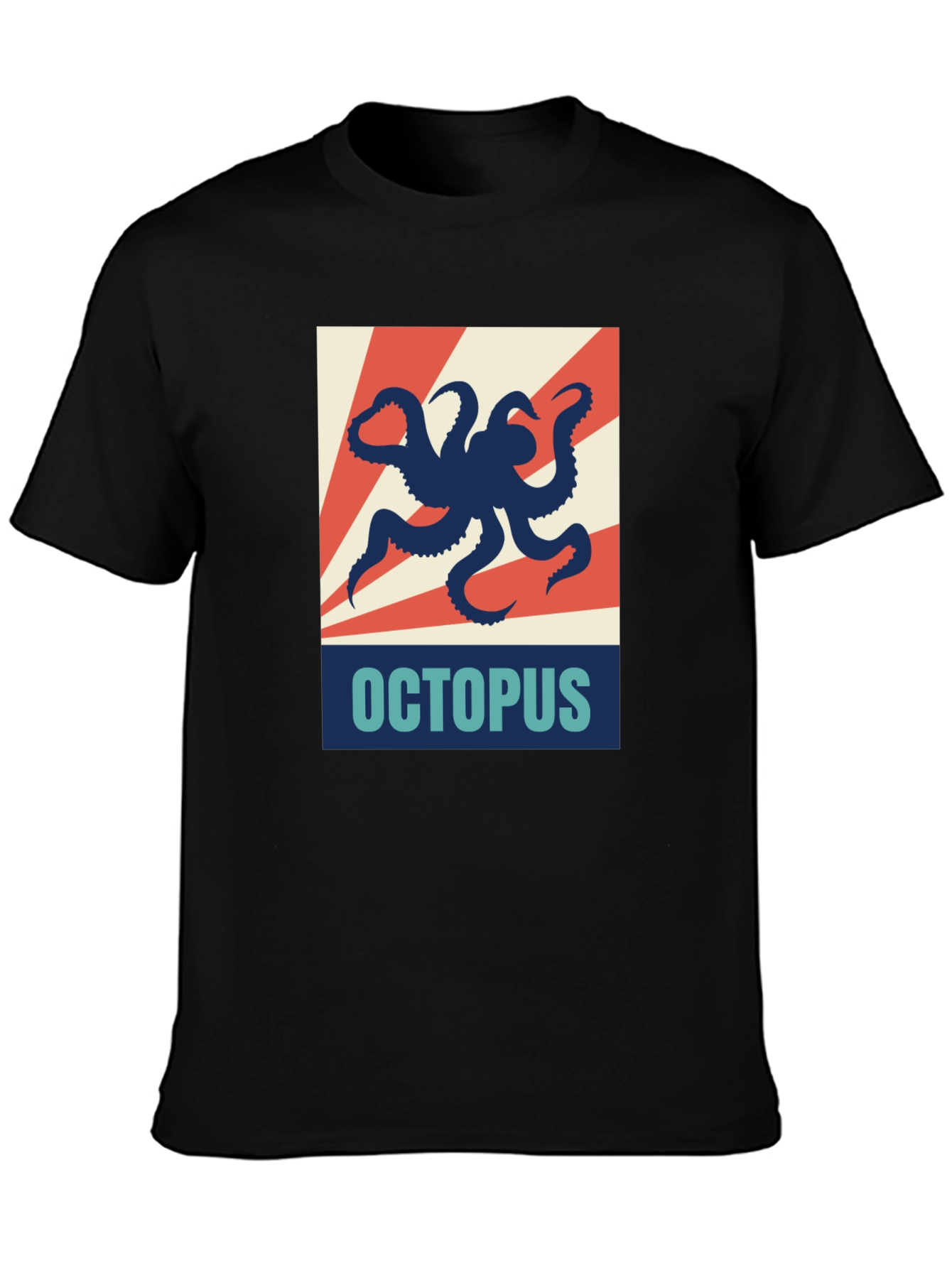 Octopus Graphic Print Crew Neck T-Shirt