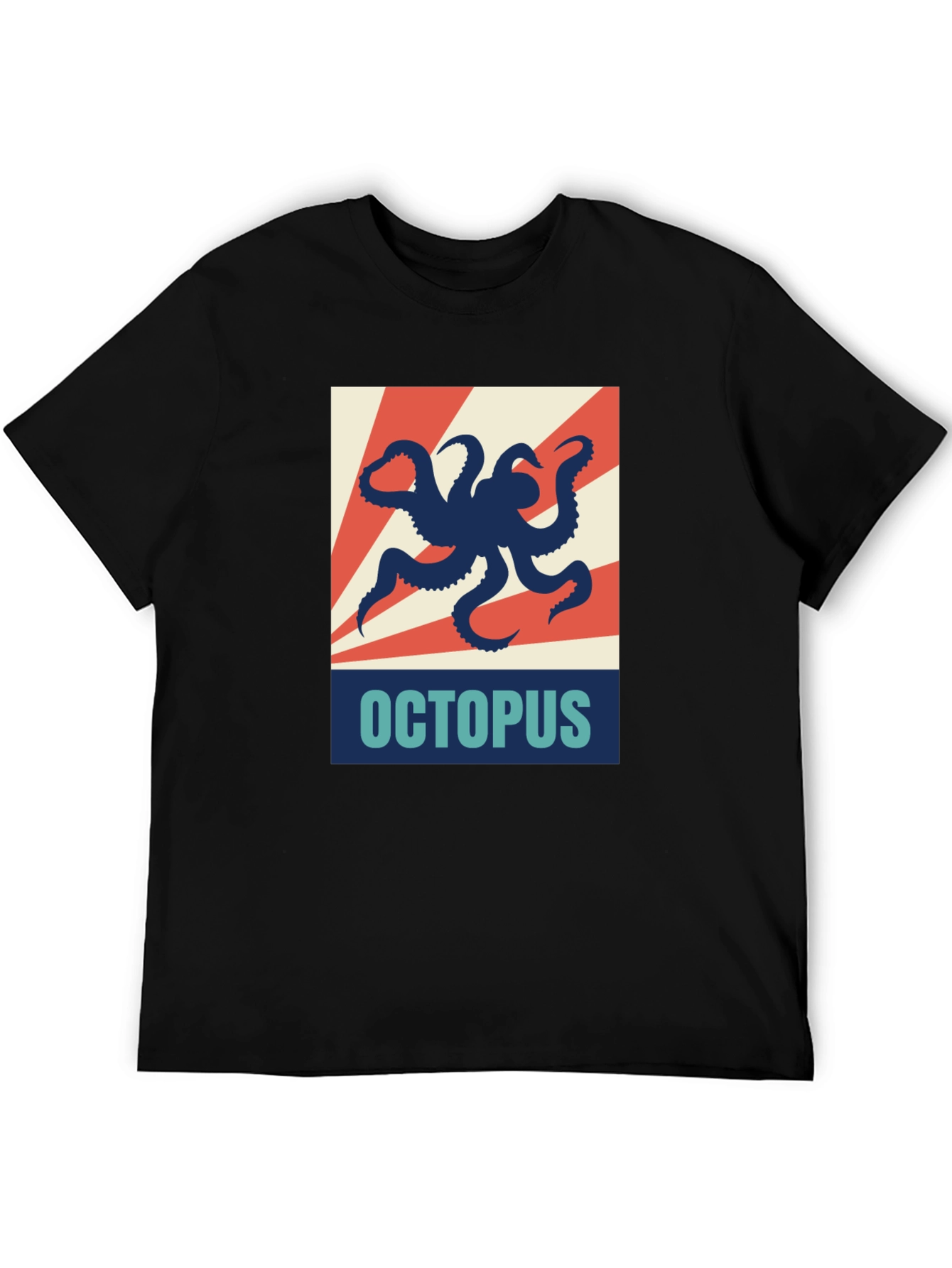 Octopus Graphic Print Crew Neck T-Shirt
