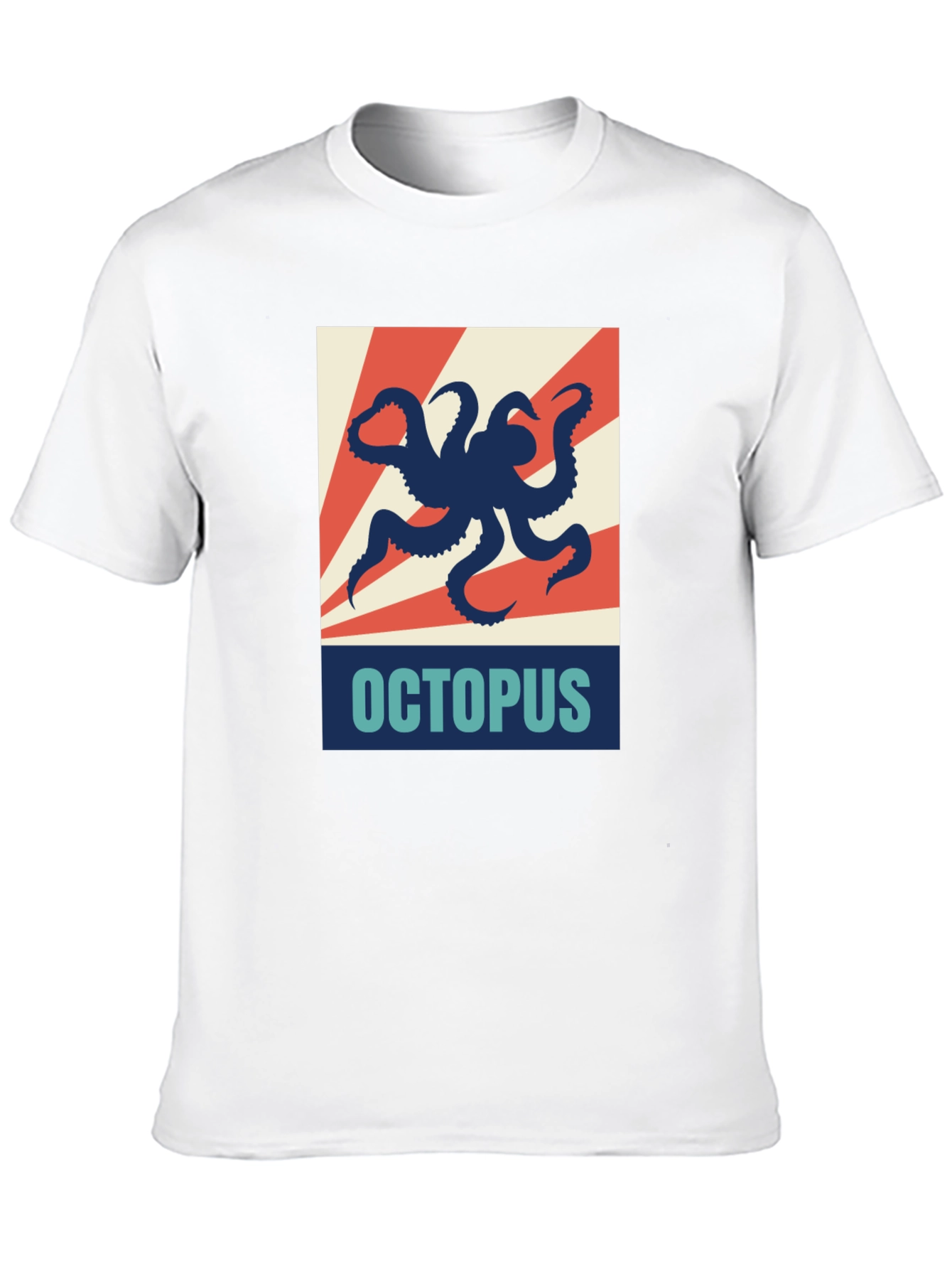 Octopus Graphic Print Crew Neck T-Shirt