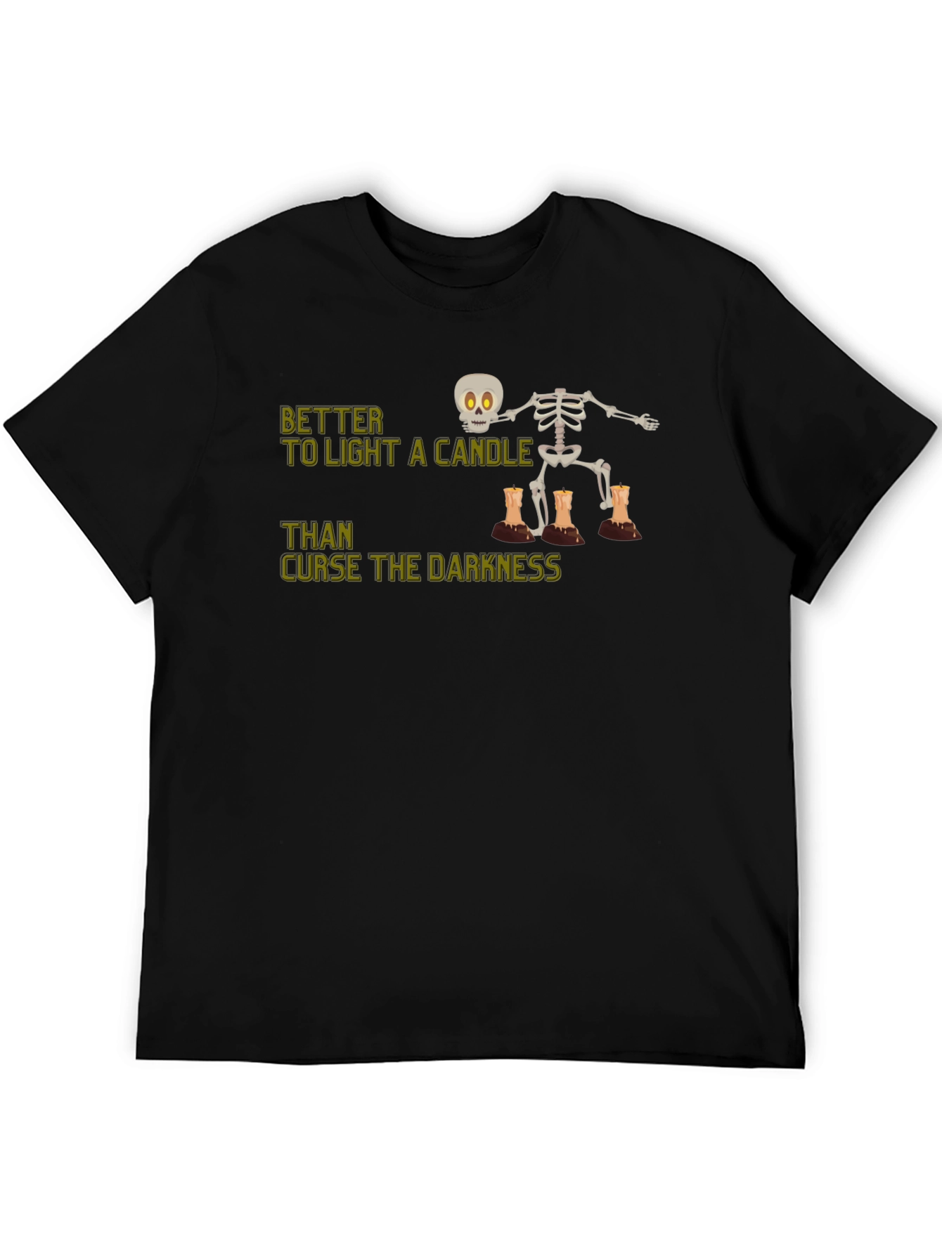 Skeleton Candle T-Shirt - Light Up the Darkness
