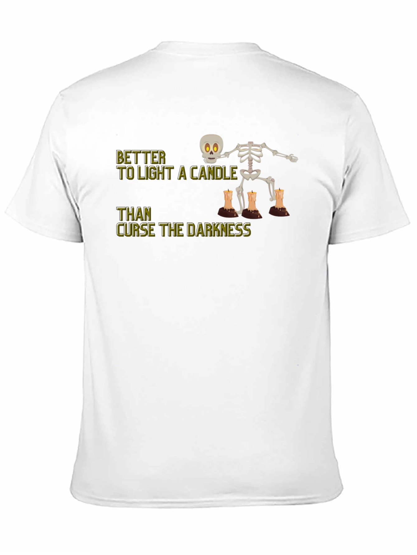 Skeleton Candle T-Shirt - Light Up the Darkness