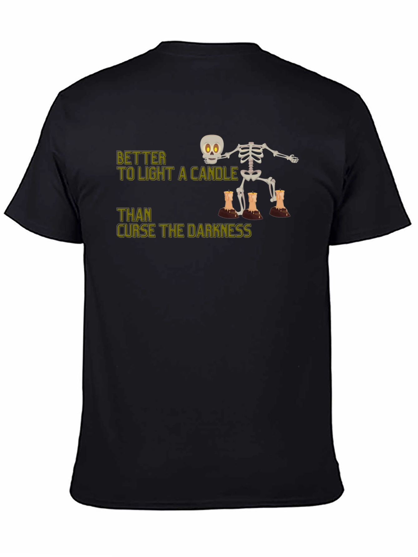Skeleton Candle T-Shirt - Light Up the Darkness