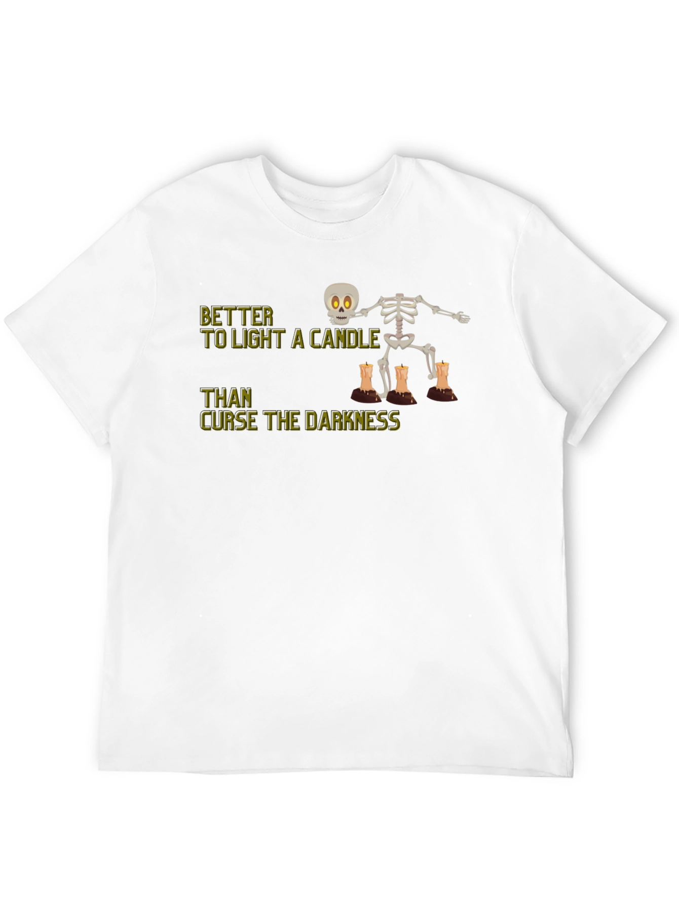 Skeleton Candle T-Shirt - Light Up the Darkness
