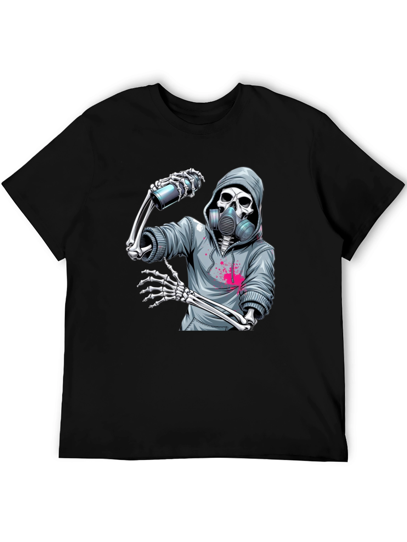 Skeleton Graffiti Artist Graphic T-Shirt