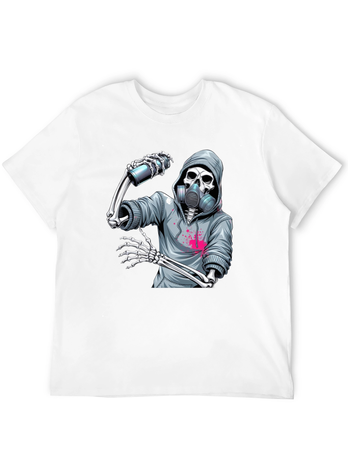 Skeleton Graffiti Artist Graphic T-Shirt