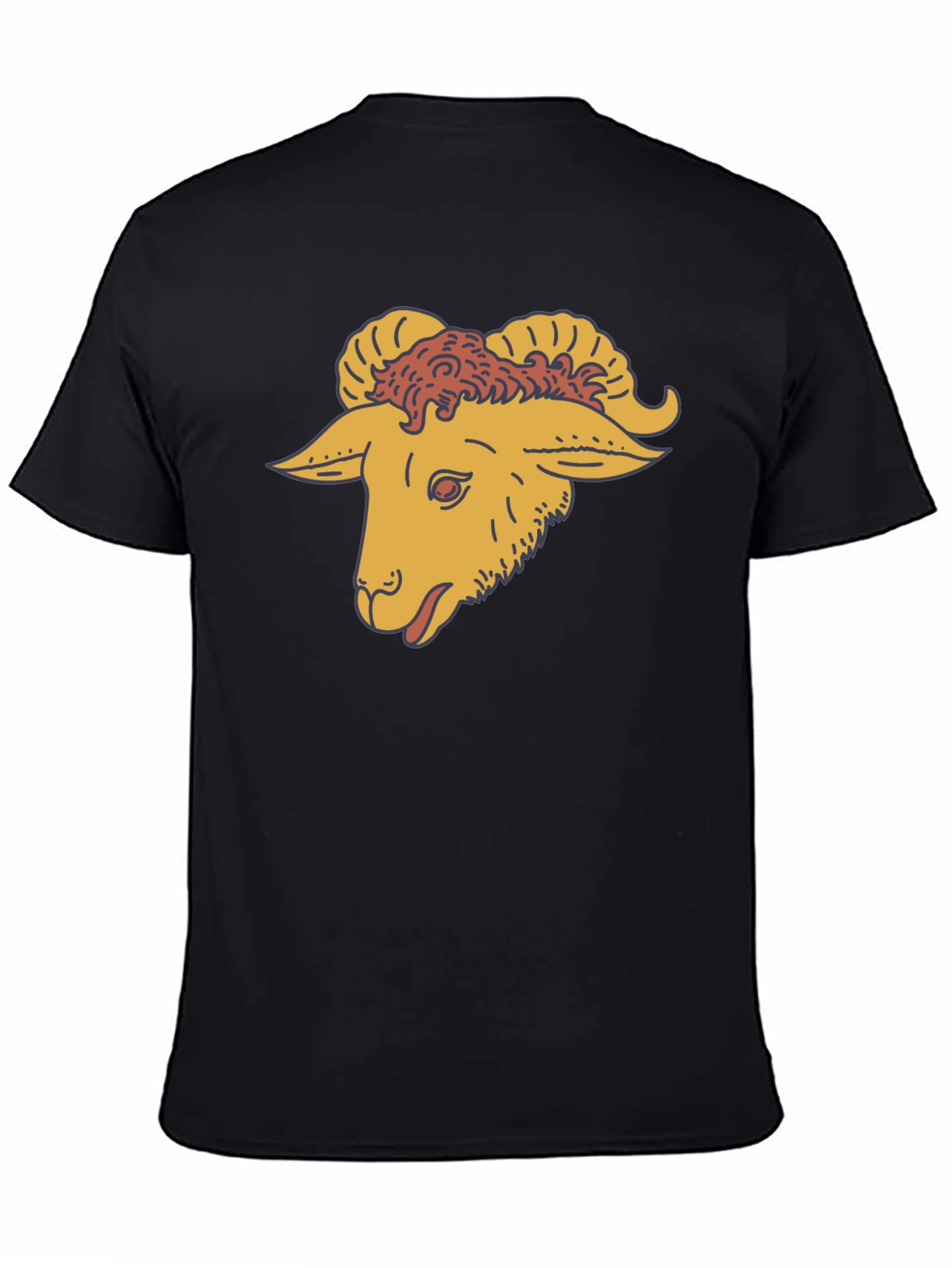 Ram Head Graphic T-Shirt - Black