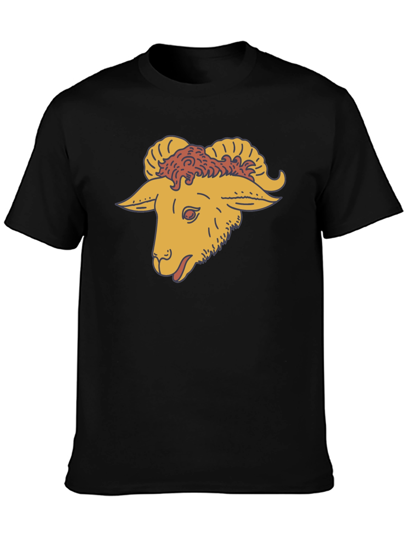 Ram Head Graphic T-Shirt - Black