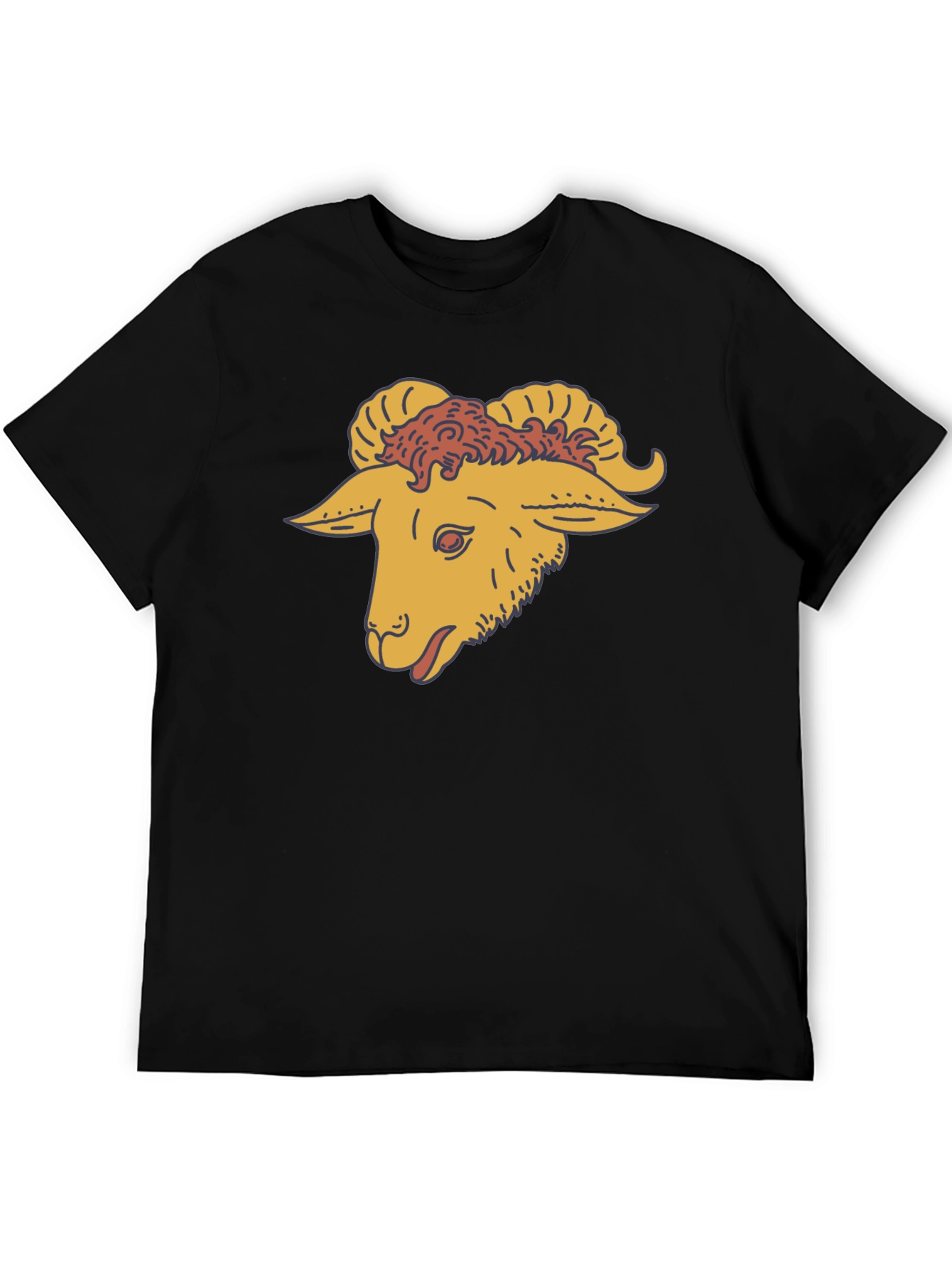 Ram Head Graphic T-Shirt - Black