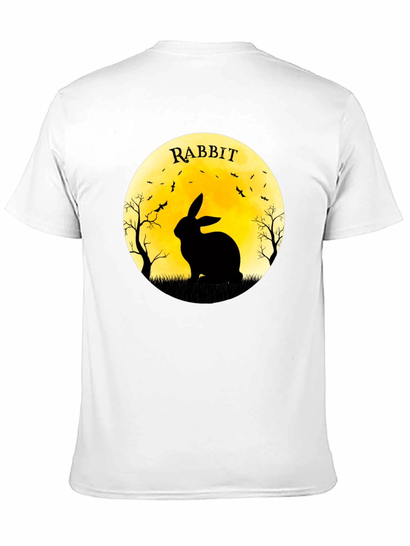 Rabbit Silhouette T-Shirt - Halloween Moon Design